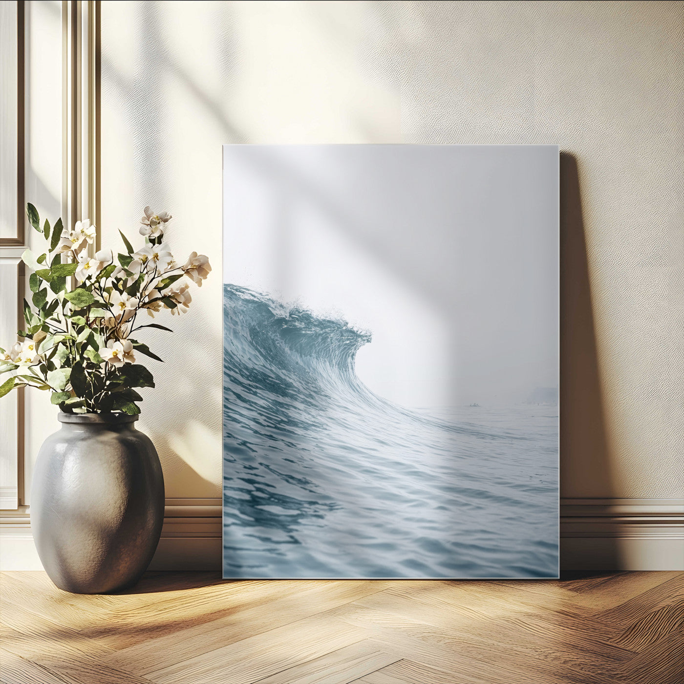 99679915-MGV-CV-24X36-Ocean Wave Wall Art Canvas Print, Framed Coastal Decor Art Picture Print, Modern Ocean Perfect Modern Coastal Minimalist Decor