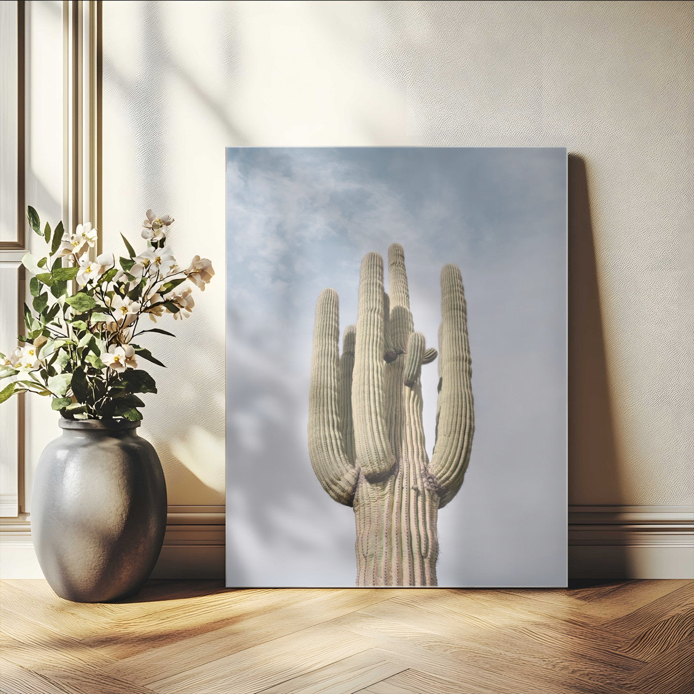 61603772-MGV-CV-24X36-Desert Wall Art – Tall Cactus Canvas Print, Southwestern Nature Photography Decor for Bedroom, Living Room, Office, Boho Home,