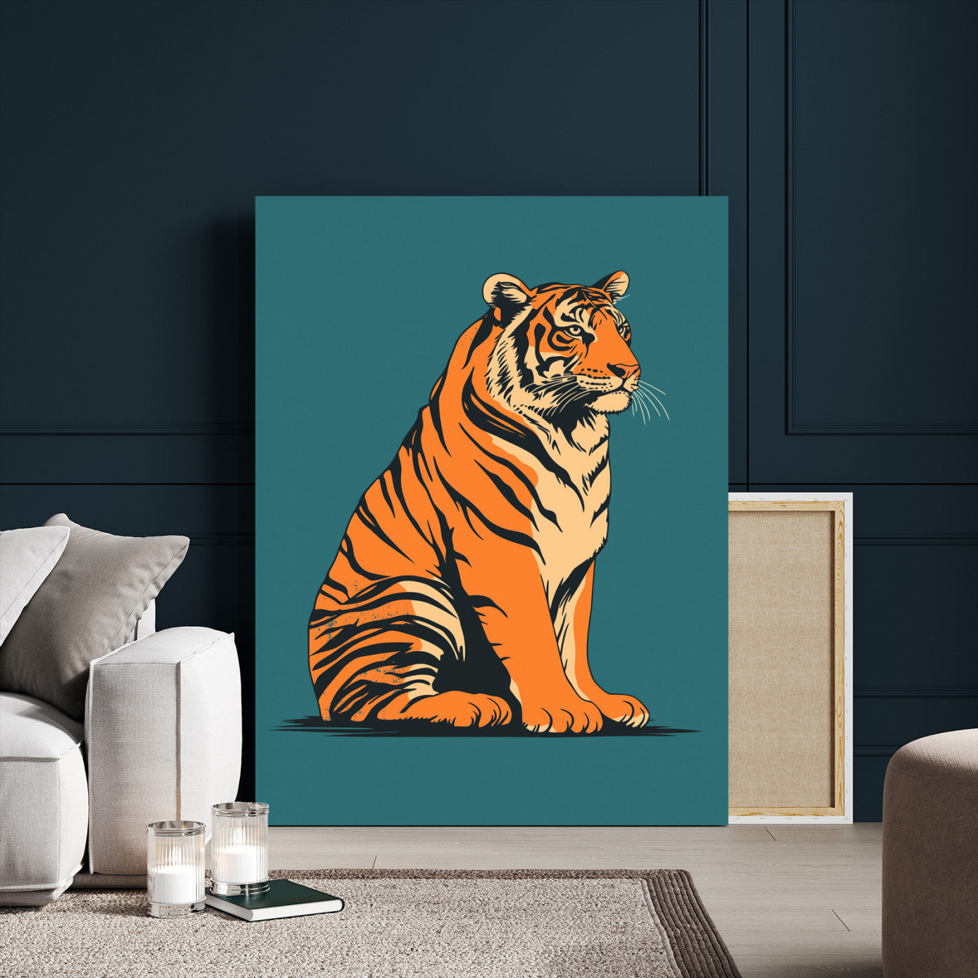 45688-MGV-CV-24X36-Tiger Wall Art – Bold Jungle Cat Canvas Print, Modern Wildlife Animal Decor for Living Room, Bedroom, Office or Nature Inspired