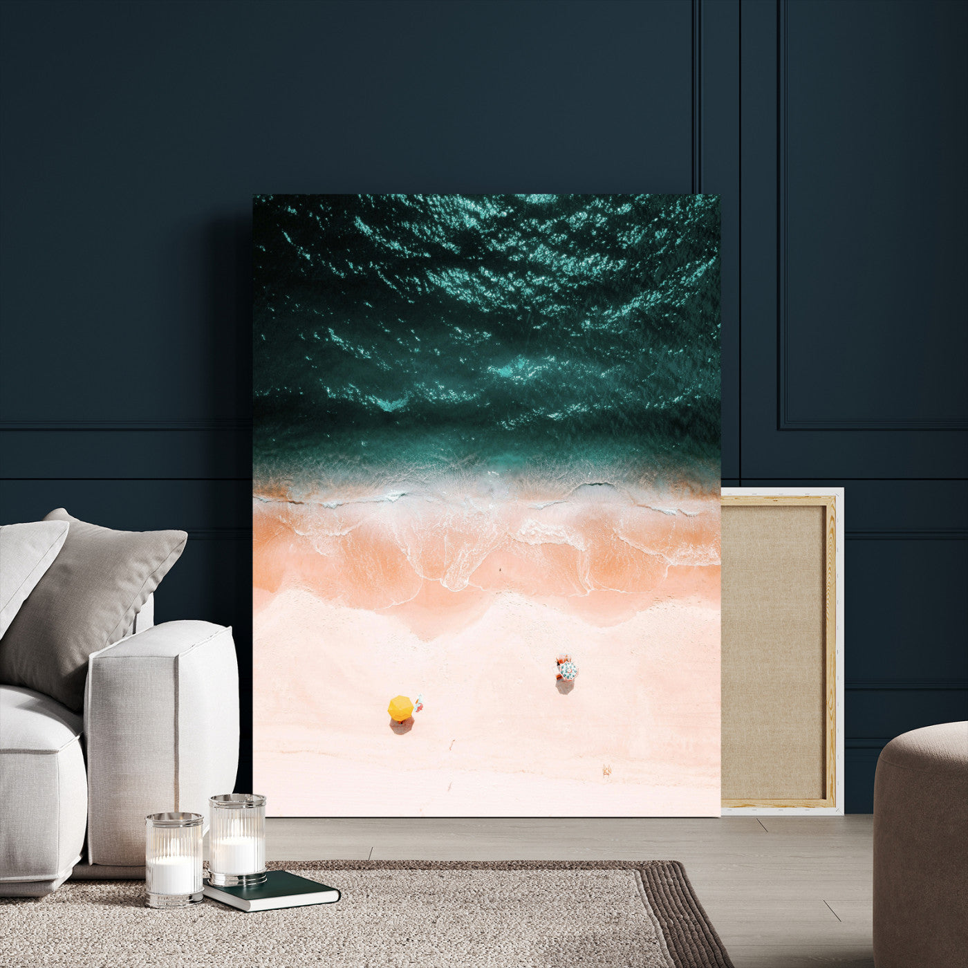 44468317-MGV-CV-24X36-Tropical Relaxation Wall Art Canvas Print, Framed Coastal Vibes Art Picture Print, Ocean Aesthetic Perfect Coastal Minimalist