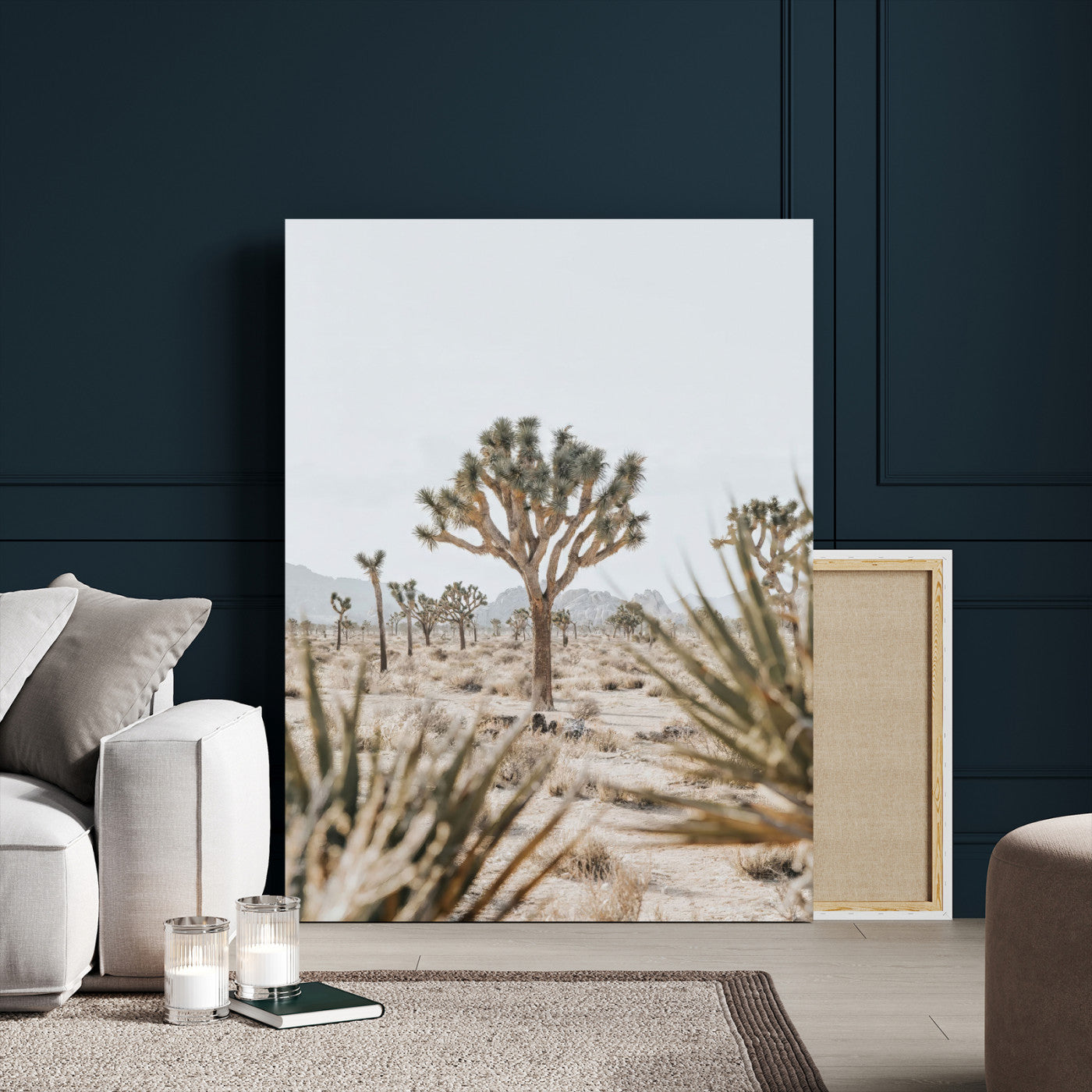 61562259-MGV-CV-24X36-Joshua Tree Canvas Wall Art – Desert Landscape, Minimalist Nature Photography, Large Framed Botanical Decor, Southwestern Canvas