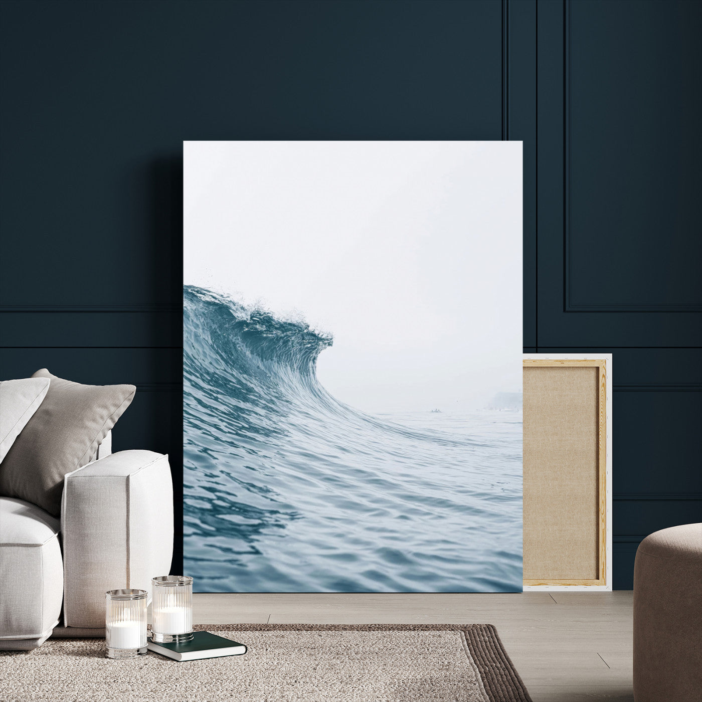 38699249-MGV-CV-24X36-Ocean Wave Wall Art – Minimalist Sea Canvas Print, Rising Surf and Misty Horizon Photography Decor for Bedroom, Living Room,