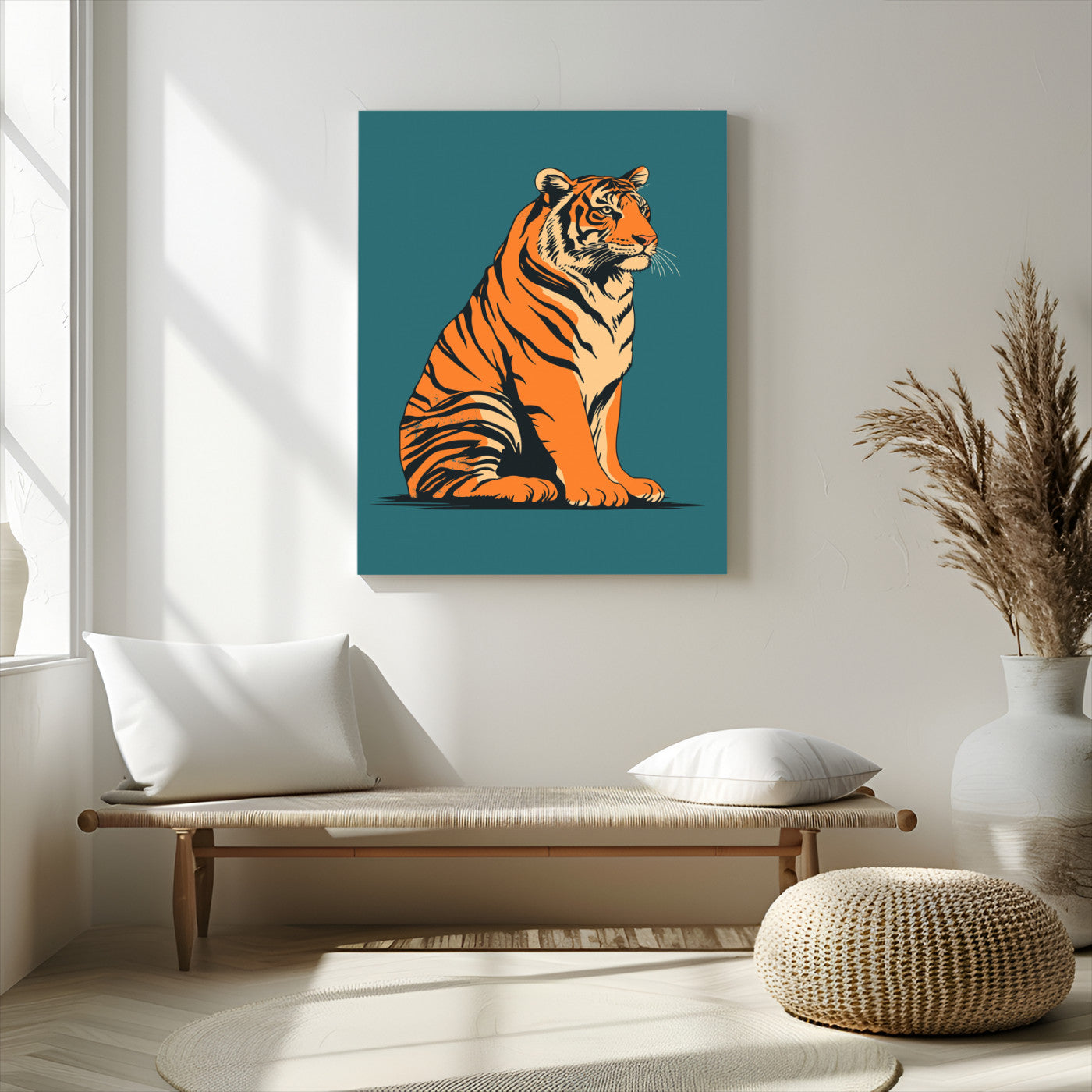 45688-MGV-CV-24X36-Tiger Wall Art – Bold Jungle Cat Canvas Print, Modern Wildlife Animal Decor for Living Room, Bedroom, Office or Nature Inspired