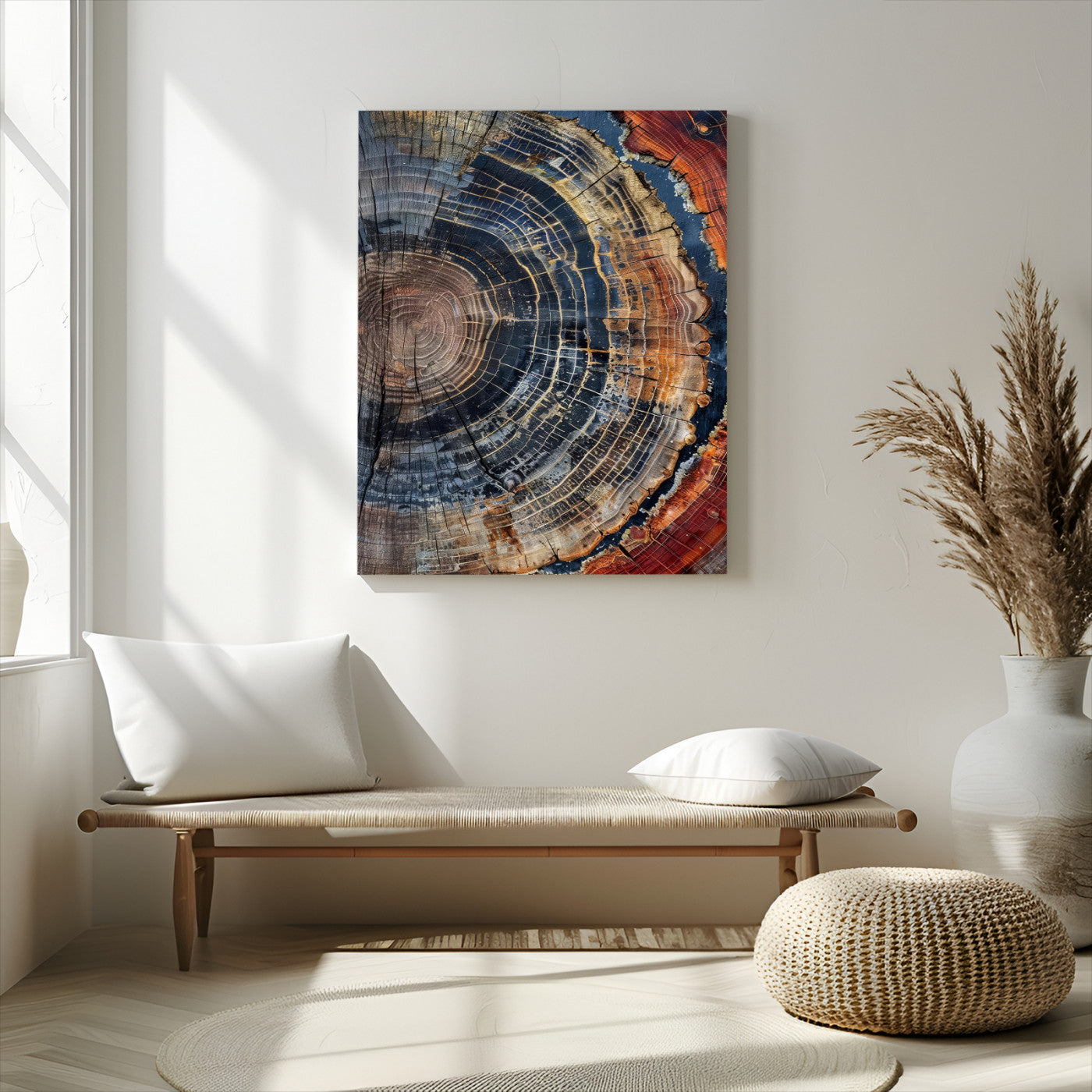 92693966-MGV-CV-24X36-Timber Cut Close-Up Wall Art Canvas Print, Framed Rustic Wood Canvas Art Picture Print, Natural Texture Decor Perfect Modern Lodge