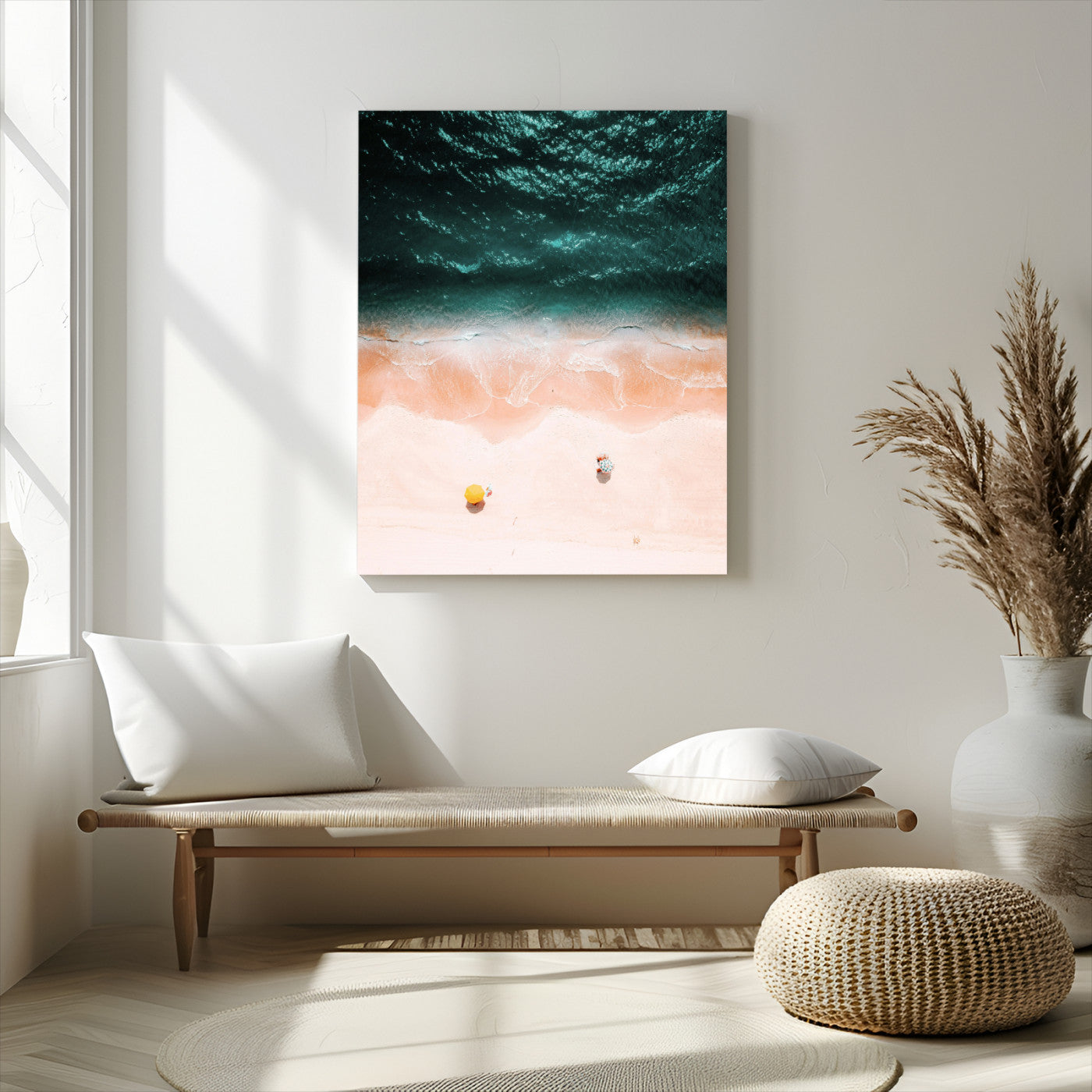 44468317-MGV-CV-24X36-Tropical Relaxation Wall Art Canvas Print, Framed Coastal Vibes Art Picture Print, Ocean Aesthetic Perfect Coastal Minimalist
