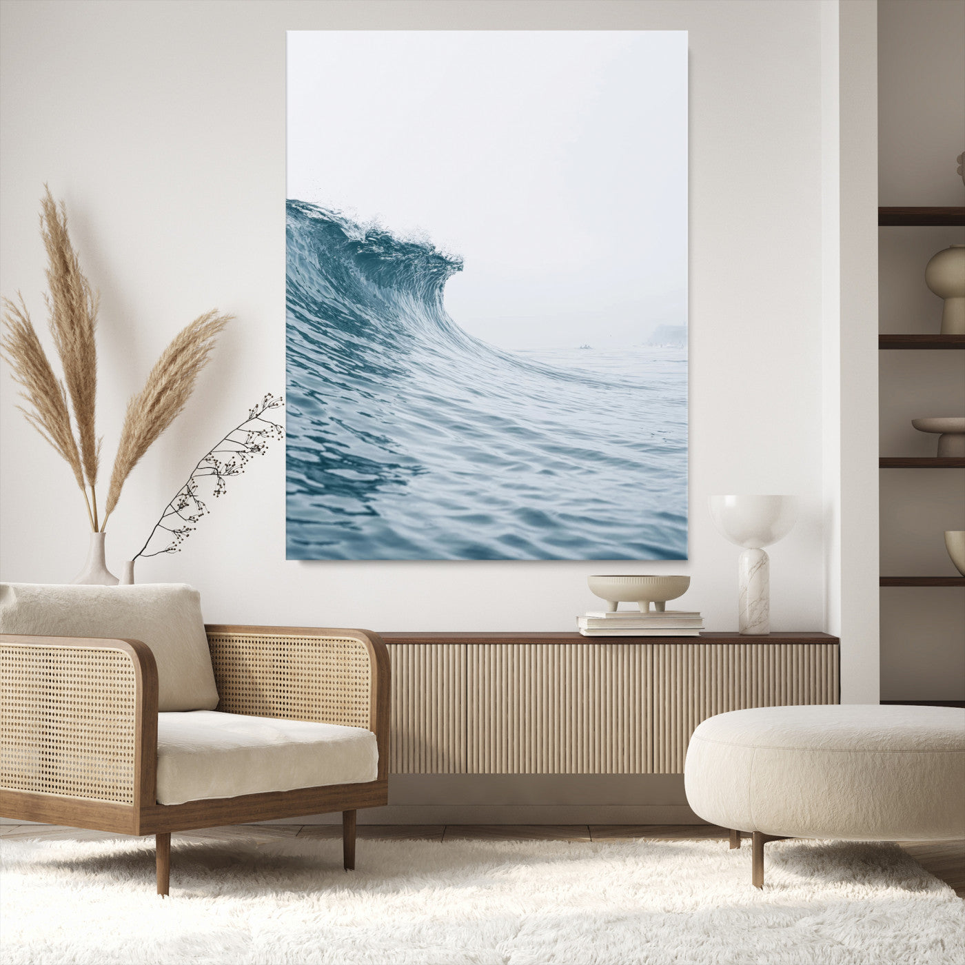 99679915-MGV-CV-24X36-Ocean Wave Wall Art Canvas Print, Framed Coastal Decor Art Picture Print, Modern Ocean Perfect Modern Coastal Minimalist Decor
