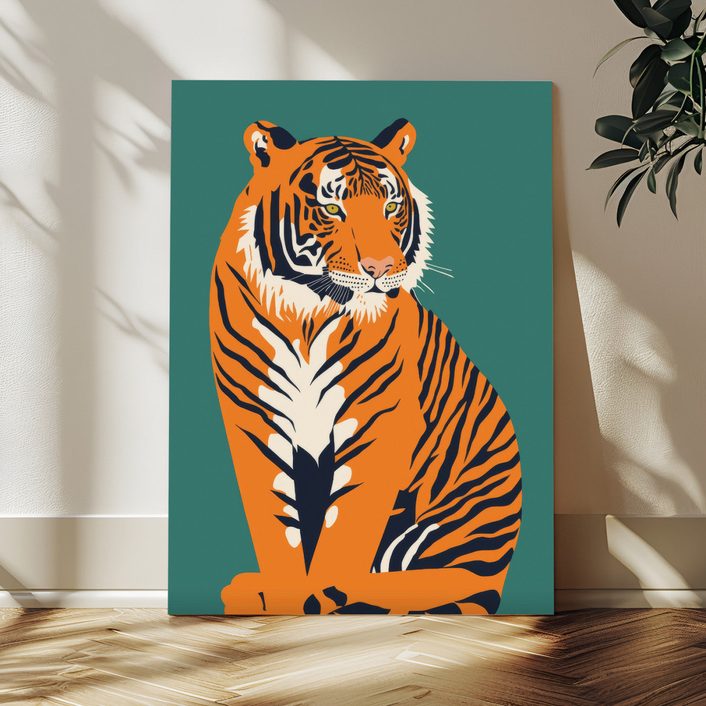 73620-MGV-CV-24X36-Tiger Wall Art – Bold Wildlife Canvas Print of Majestic Jungle Cat, Modern Animal Home Decor for Bedroom, Office, Living Room or