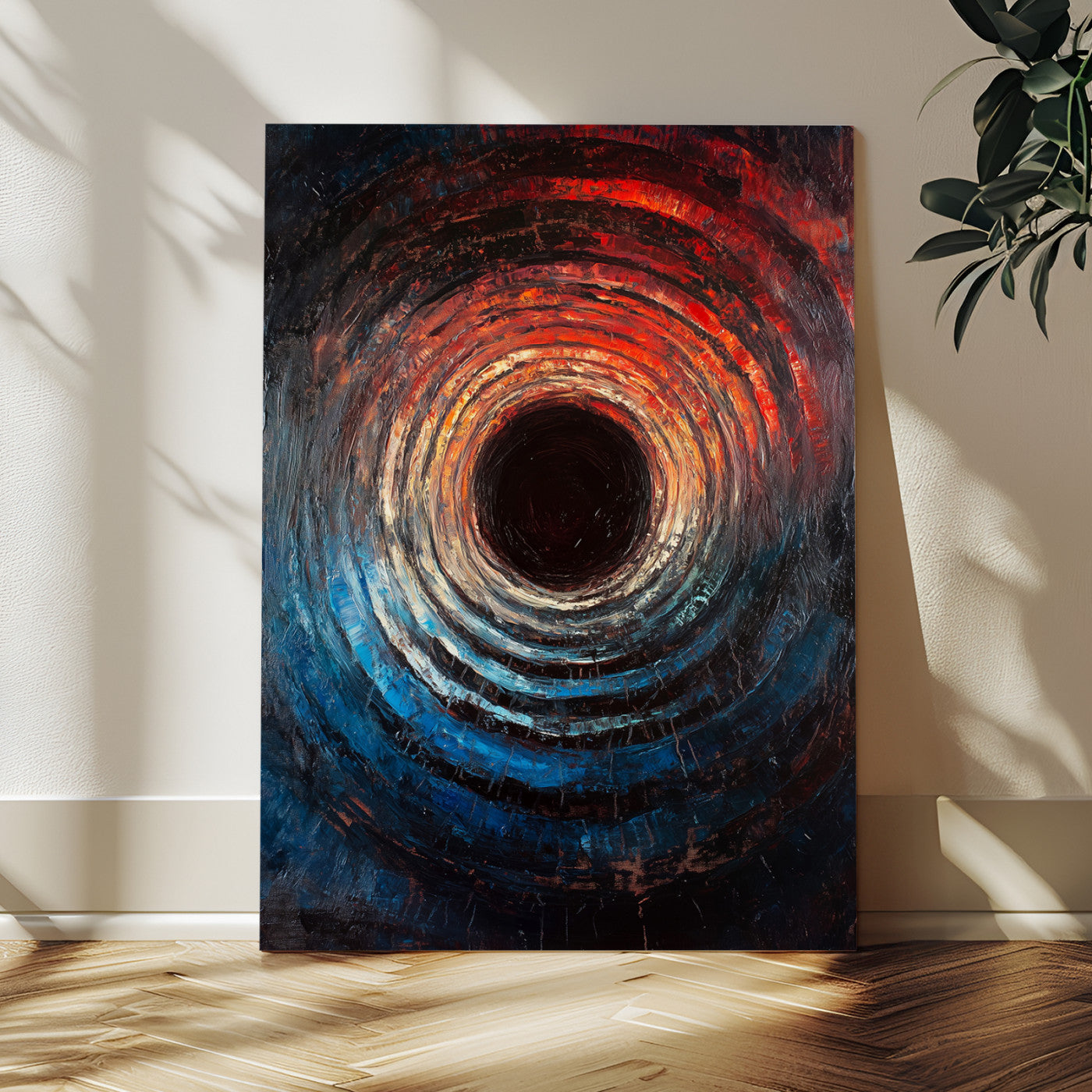 41597467-MGV-CV-24X36-Wood Vortex Wall Art Canvas Print, Framed Abstract Swirl Art Picture Print, Wood Tree Texture Perfect Modern Decor Artwork