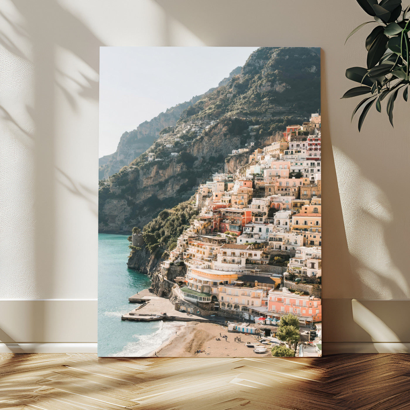 28897019-MGV-CV-24X36-Positano Coastline Wall Art Canvas Print, Framed Amalfi Architecture Art Picture Print, Italian Riviera Perfect Mediterranean