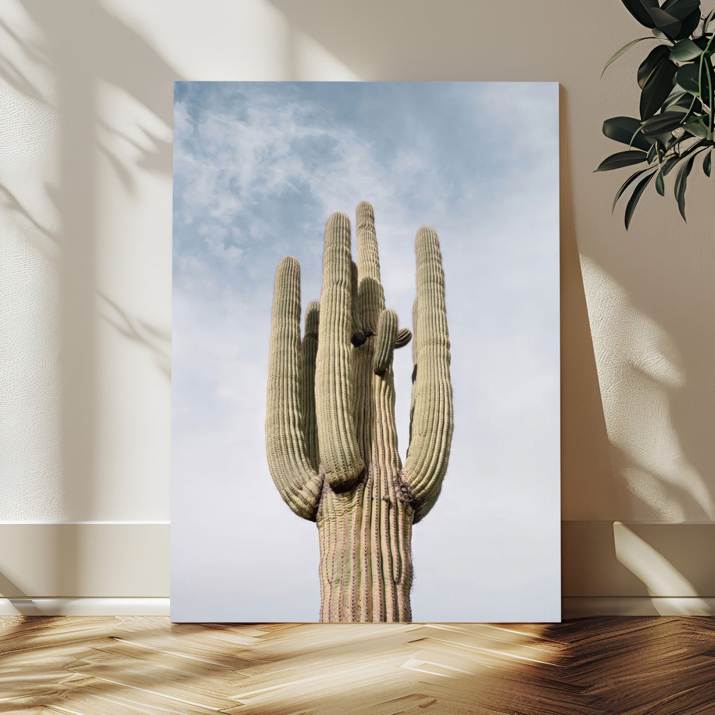 61603772-MGV-CV-24X36-Desert Wall Art – Tall Cactus Canvas Print, Southwestern Nature Photography Decor for Bedroom, Living Room, Office, Boho Home,