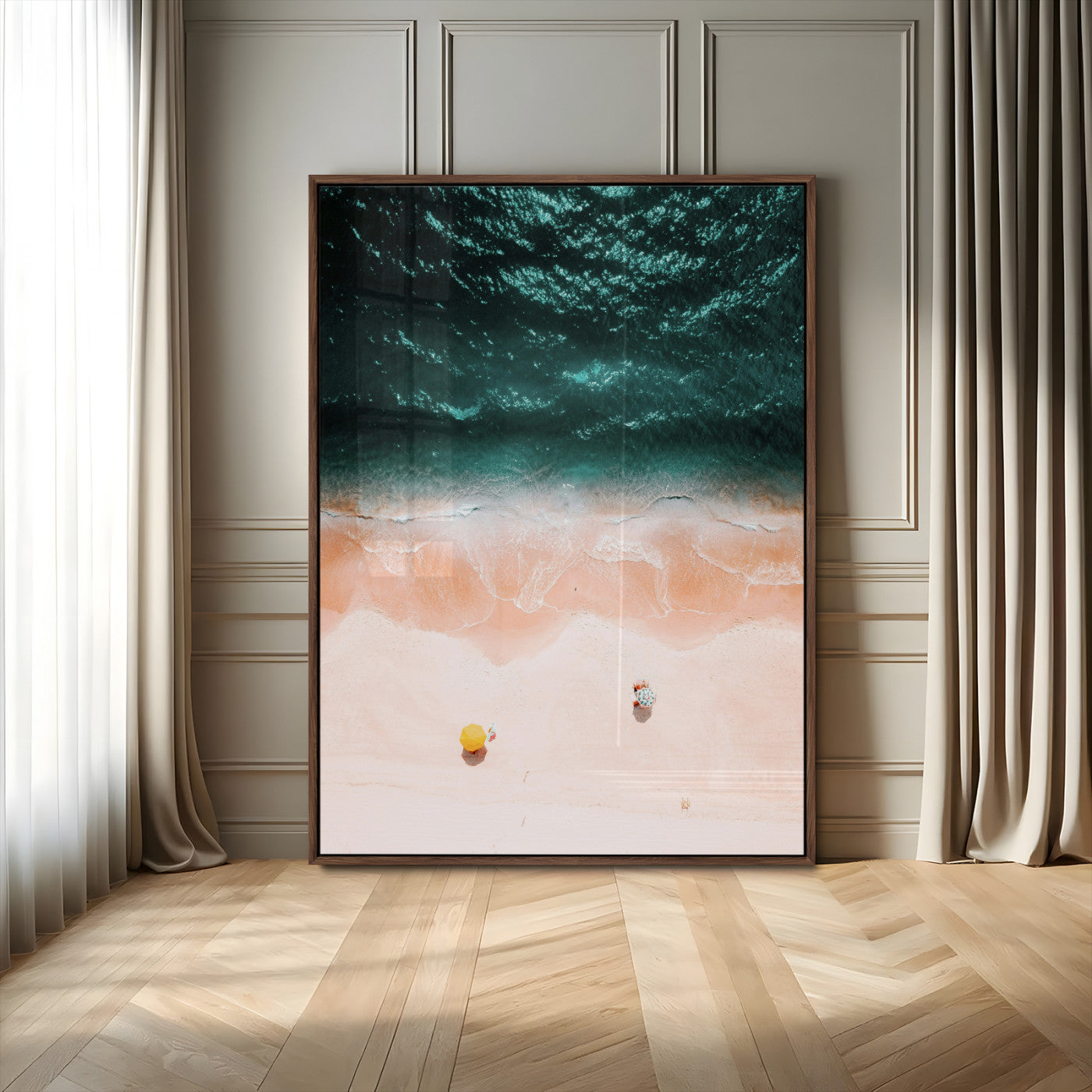 44468317-MGV-CV-24X36-Tropical Relaxation Wall Art Canvas Print, Framed Coastal Vibes Art Picture Print, Ocean Aesthetic Perfect Coastal Minimalist