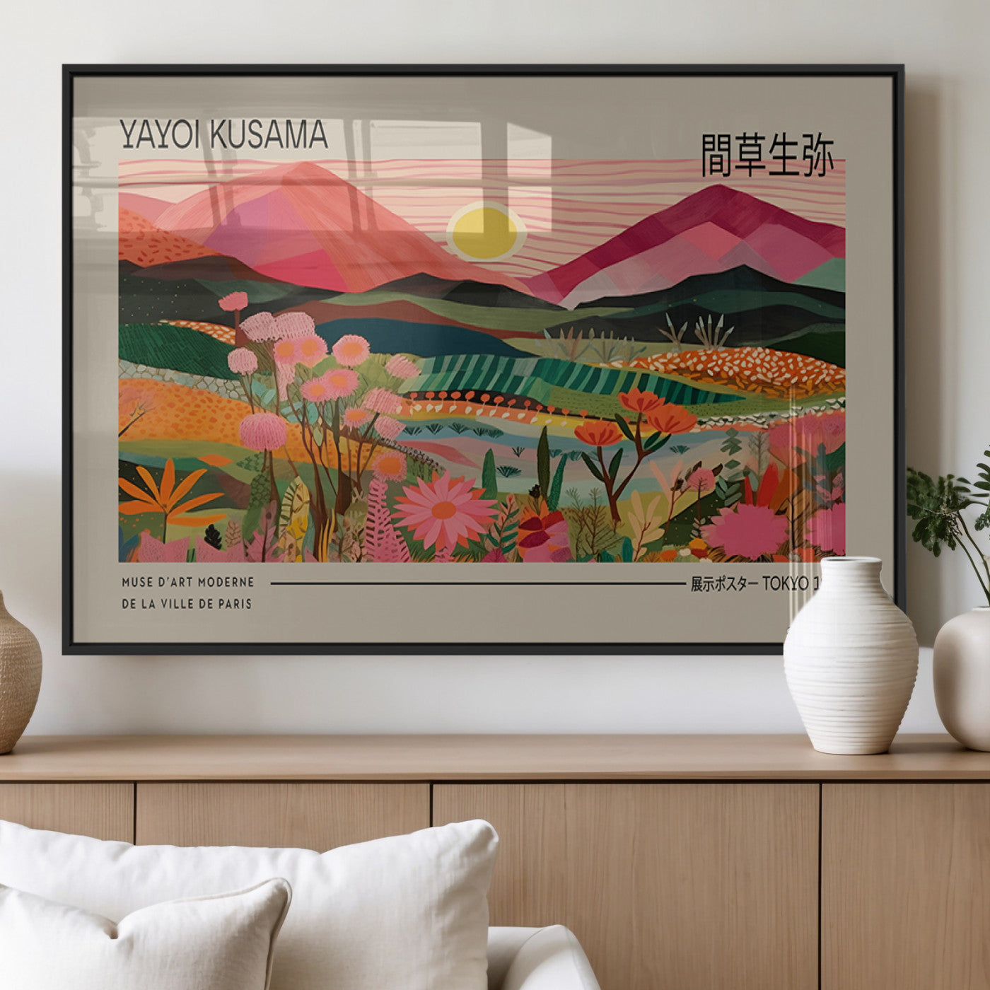 18304-MGV-FP-36X24-3P_Black-Sunset Mountain Landscape Wall Art – Panoramic Abstract Nature Canvas Print, Vibrant Wall Decor for Living Room, Bedroom, Office,