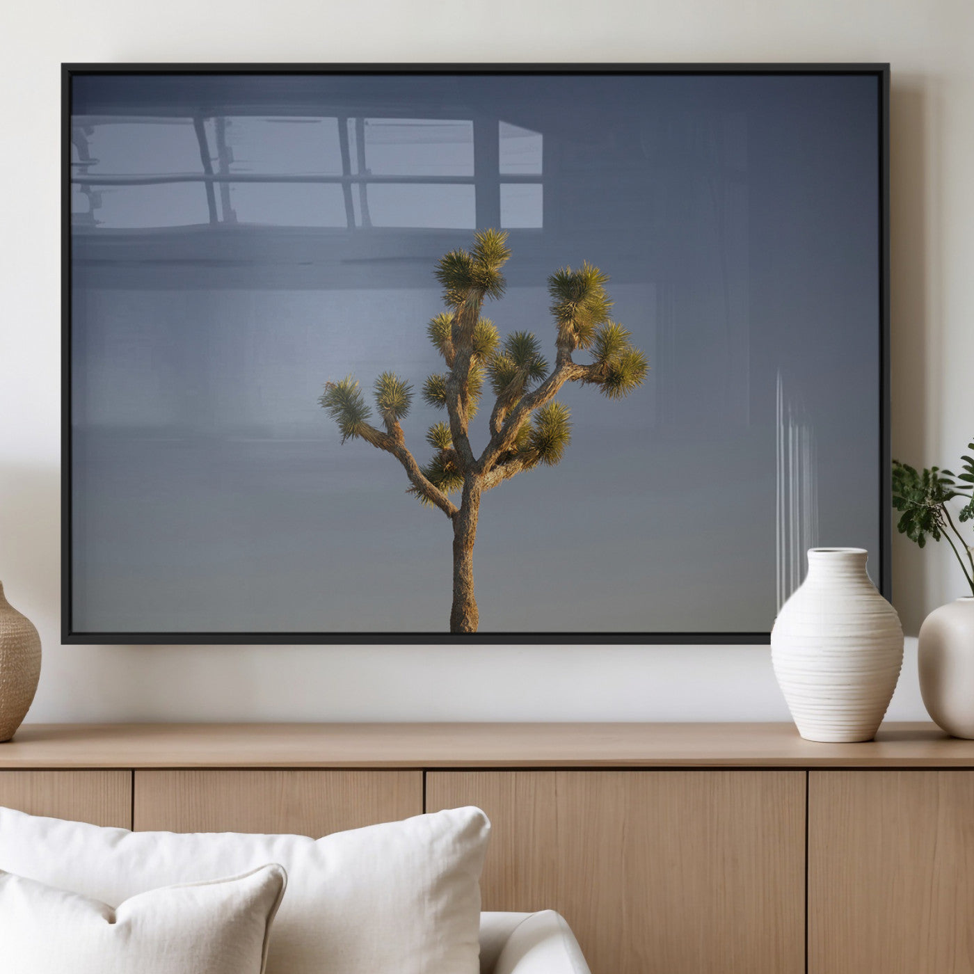 54552043-MGV-FP-36X24-3P_Black-Joshua Tree Art Wall Art Canvas Print, Framed Desert Landscape Art Picture Print, Southwestern Nature Perfect Southwestern Boho