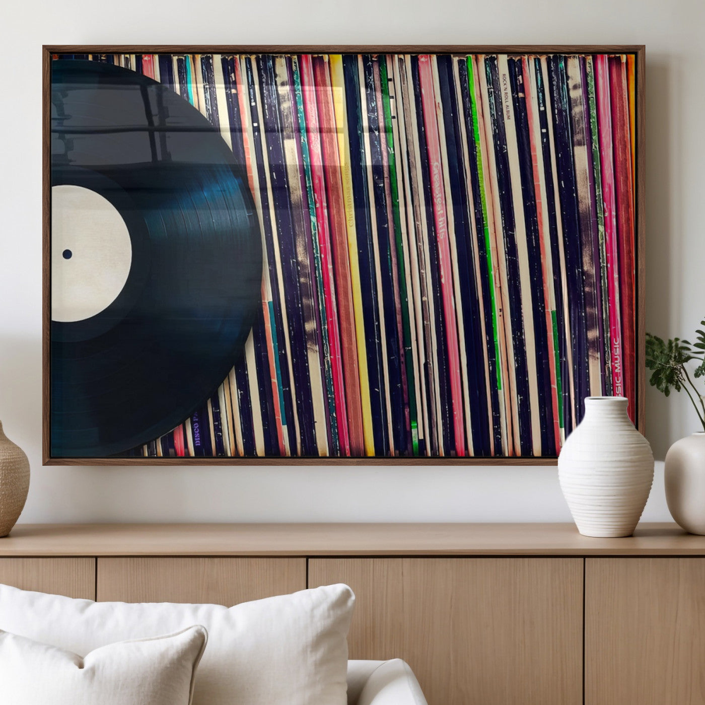 45029-MGV-FP-36X24-3P_Walnut-Misty Pine Forest Wall Art – Black and White Landscape Canvas Print, Foggy Trees Nature Photography, Modern Minimalist Decor for