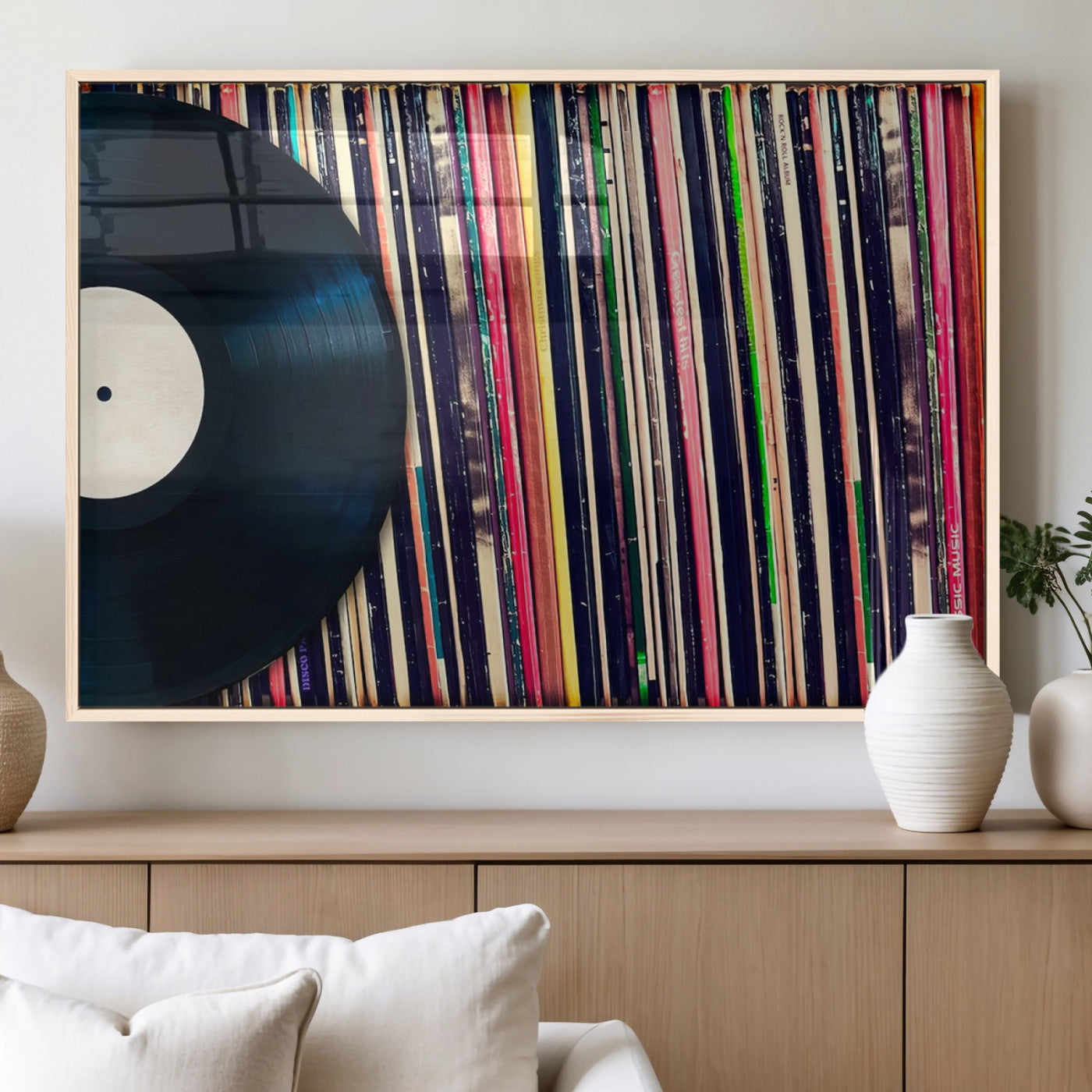 45029-MGV-FP-36X24-3P_Natural-Misty Pine Forest Wall Art – Black and White Landscape Canvas Print, Foggy Trees Nature Photography, Modern Minimalist Decor for