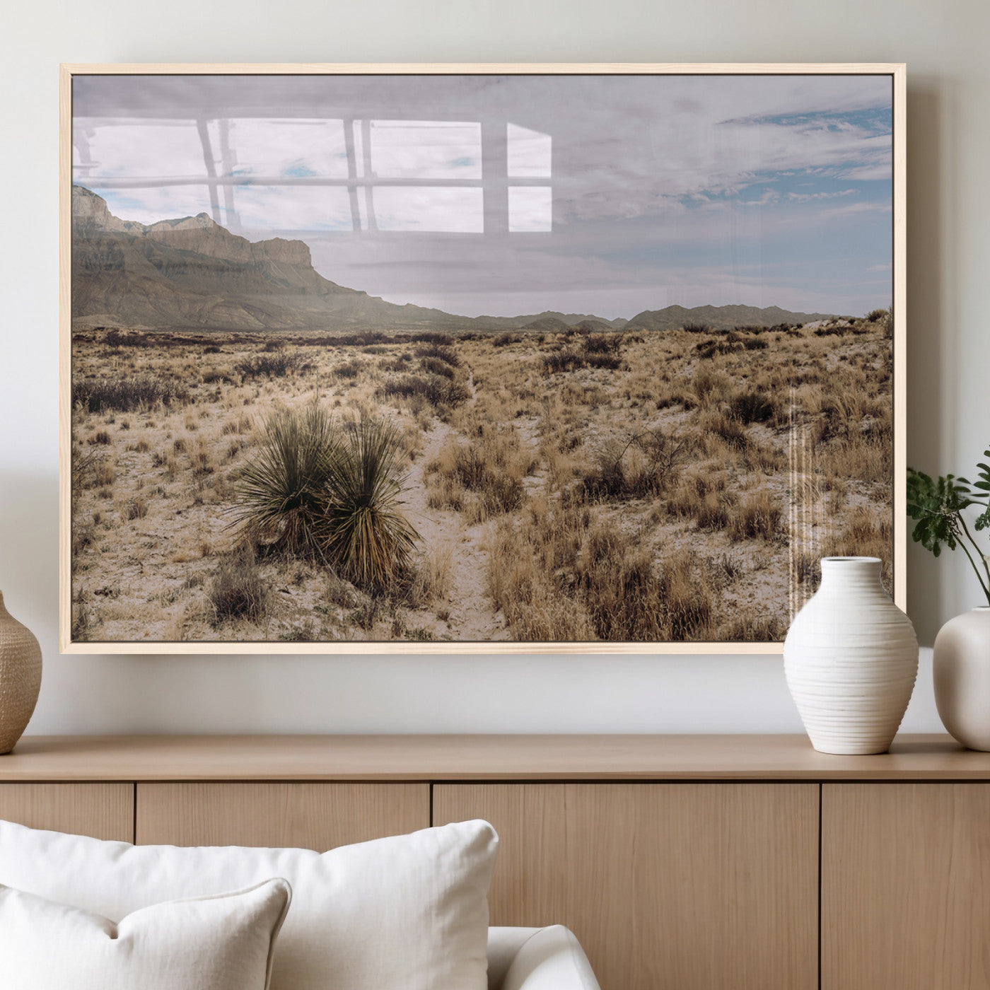 20681831-MGV-FP-36X24-3P_Natural-Desert Landscape Wall Art – Southwestern Mountain Canvas Print, Rustic Western Nature Photography Decor for Living Room, Office,
