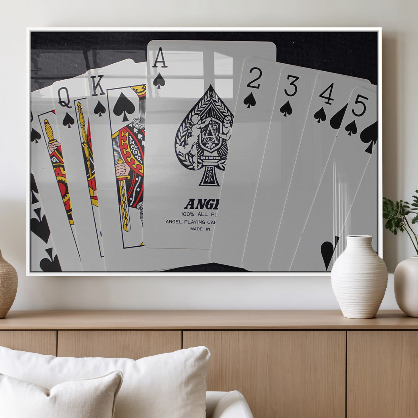 56787-MGV-FP-60X30-3P_White-Playing Cards – Classic Poker Deck with Spades, Standard Size Durable Casino Quality Card Set for Magic Tricks, Blackjack, Bridge,