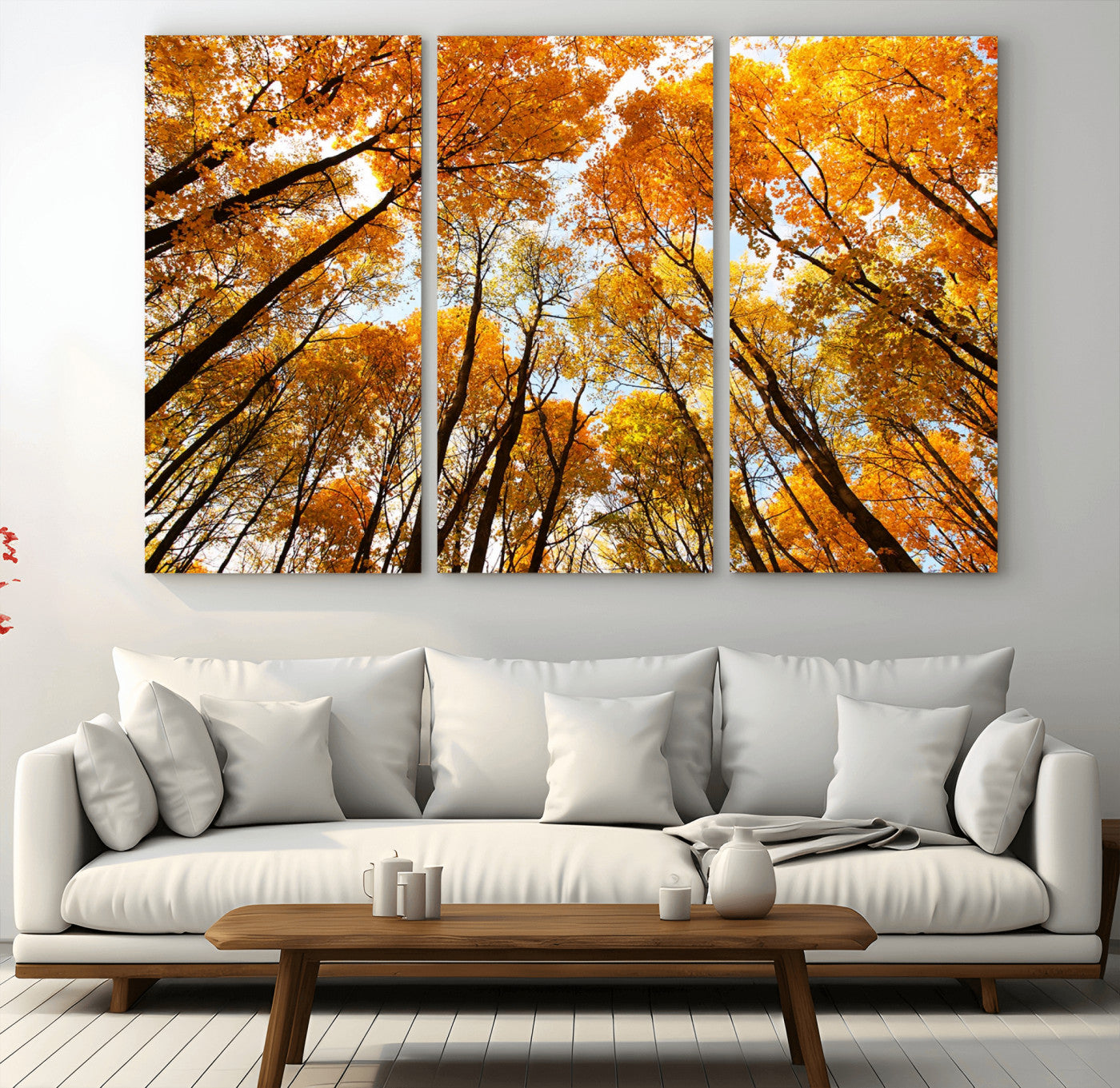11823-MGV-CV-36X24-Golden Autumn Tree Canopy Wall Art – Stunning Fall Forest Leaves Print, Warm Seasonal Nature Decor for Home, Office or Cabin