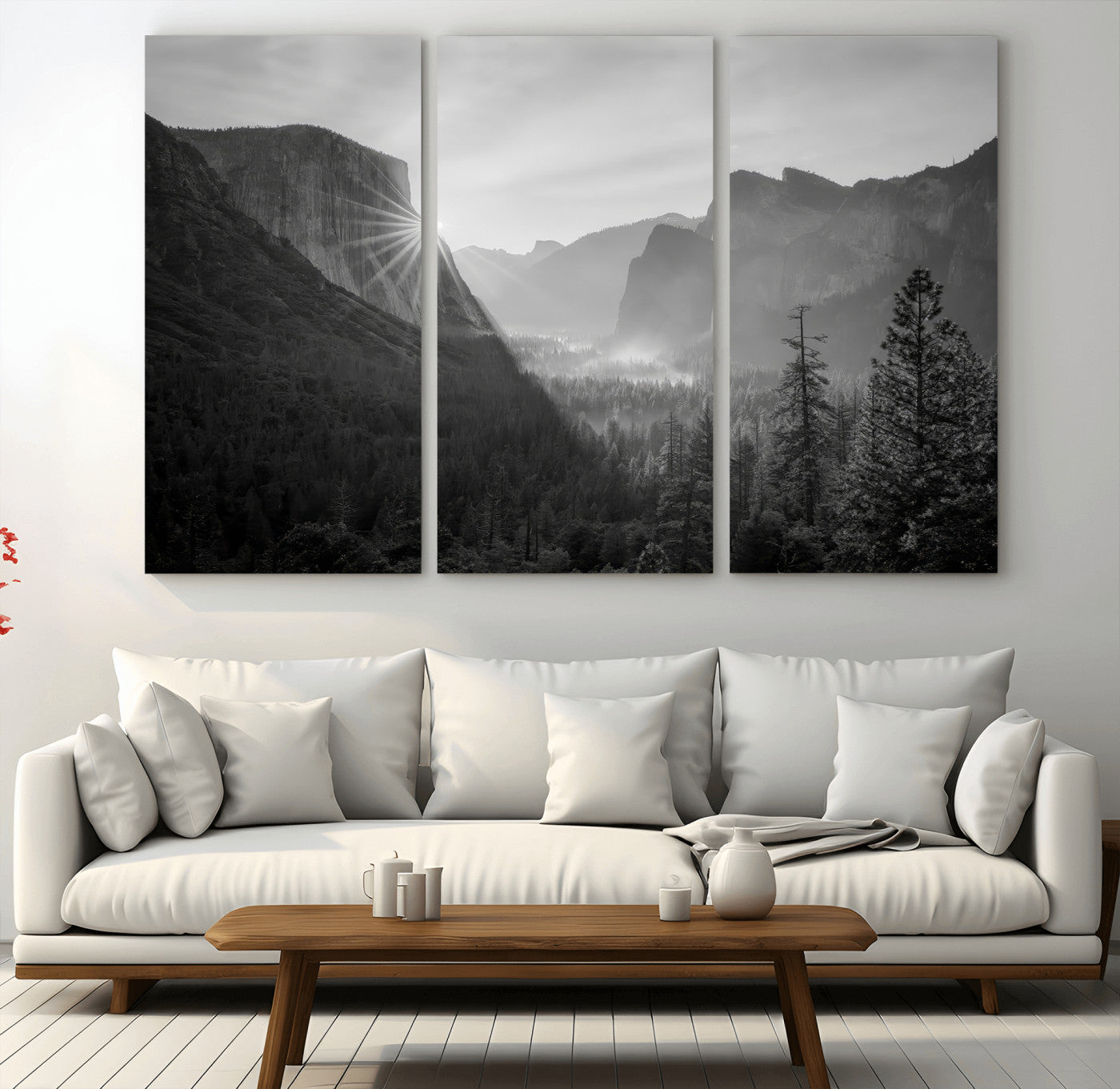 39278955-MGV-CV-36X24-Yosemite Valley Wall Art Canvas Print, Framed El Capitan Art Picture Print, Misty Mountain Perfect Modern Rustic Decor Artwork