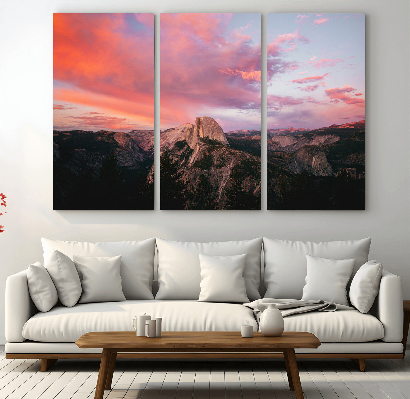 32786115-MGV-CV-36X24-Half Dome Wall Art Canvas Print, Framed Yosemite National Park Art Picture Print, Dramatic Sunset Perfect Adventurous Wilderness