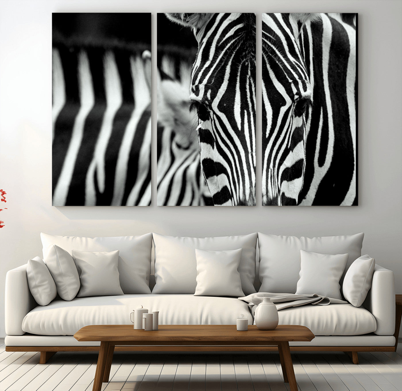 43631-MGV-CV-36X24-Black and White Zebra Wall Art – Modern Animal Print Canvas Artwork for Living Room, Bedroom, or Office Decor