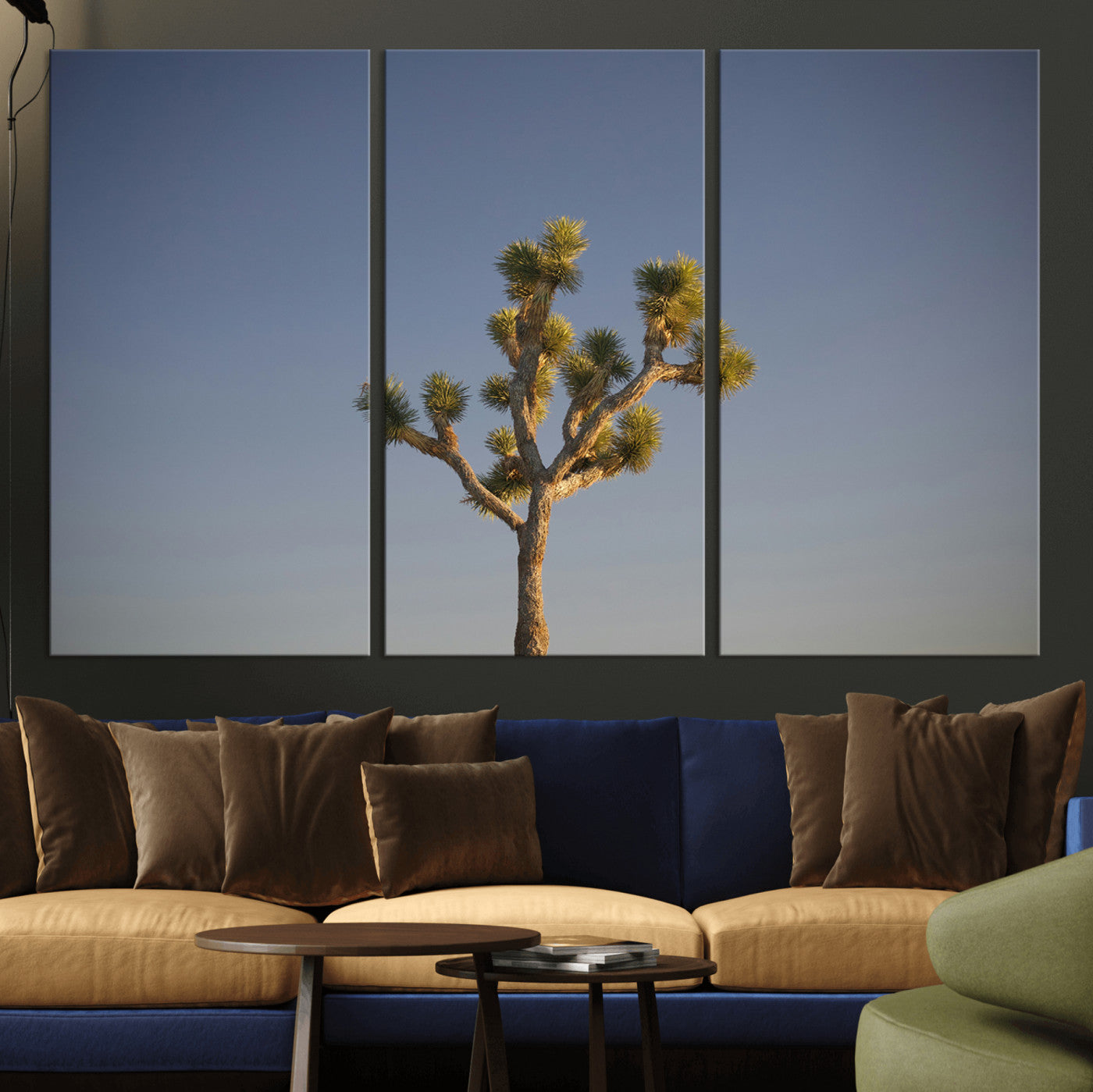 54552043-MGV-CV-36X24-Joshua Tree Art Wall Art Canvas Print, Framed Desert Landscape Art Picture Print, Southwestern Nature Perfect Southwestern Boho