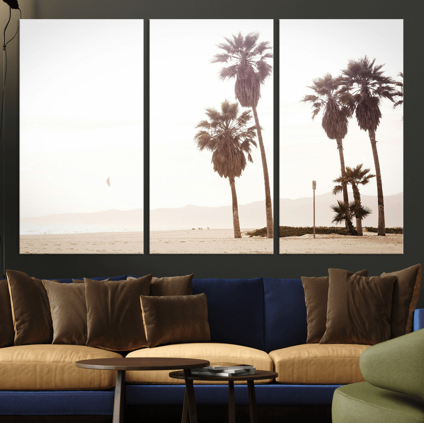 48255923-MGV-CV-36X24-Coastal Light Wall Art Canvas Print, Framed Relaxing Shoreline Art Picture Print, Minimalist Ocean Perfect Tropical Serenity Decor