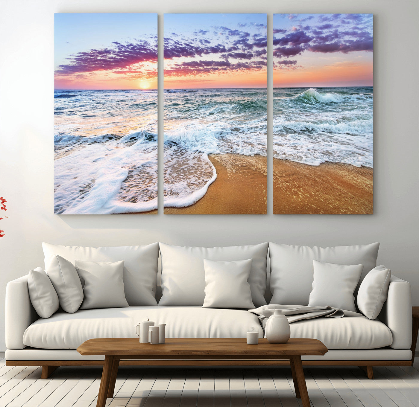 53006-MGV-CV-36X24-Ocean Beach Sunset Wall Art – Vibrant Seascape Canvas Print, Coastal Home Decor for Living Room, Bedroom, Office or Beach House