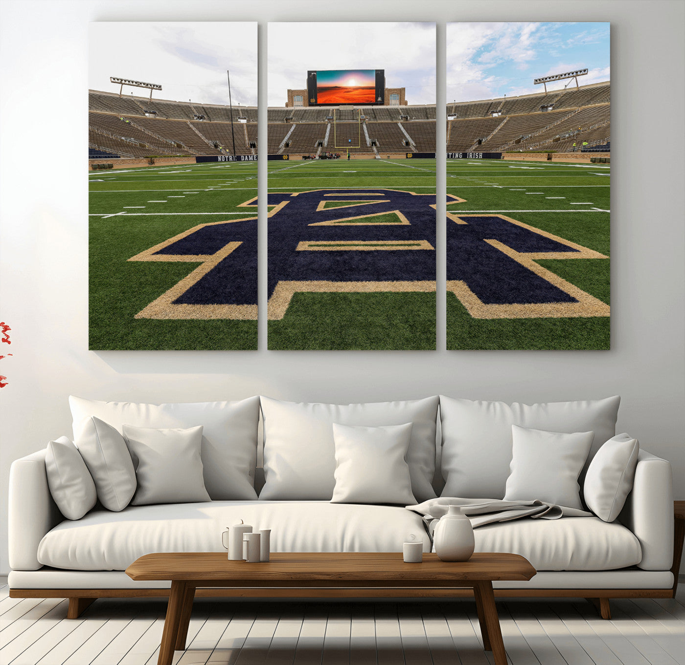 52835-MGV-CV-36X24-Notre Dame Stadium Wall Art Canvas Print, Framed Indiana Stadium Art Picture Print, Notre Dame Field Perfect Sport Room Decor