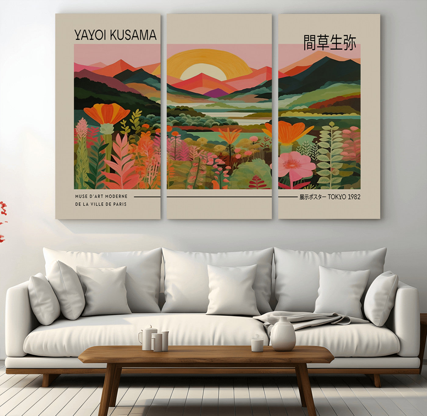 17753-MGV-CV-36X24-Floral Sunset Landscape Wall Art – Panoramic Nature Canvas Print, Vibrant Botanical Artwork for Living Room, Bedroom, Office, or