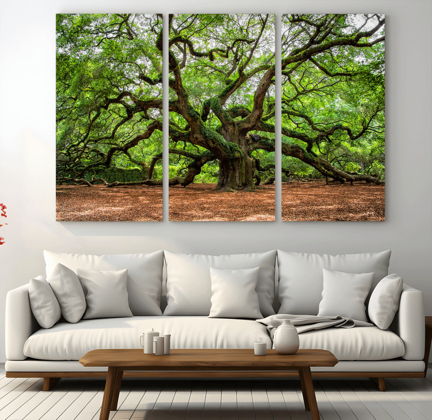 51255351-MGV-CV-36X24-Ancient Tree Wall Art – Majestic Oak Canvas Print, Large Nature Photography, Sacred Forest Landscape Wall Décor, Wisdom Tree