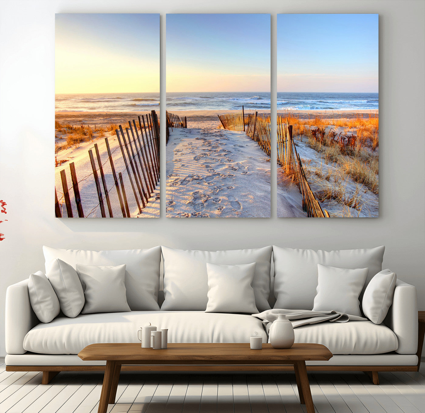 73351887-MGV-CV-36X24-Ocean Sunset Wall Art Wall Art Canvas Print, Framed Nautical Photography Art Picture Print, Summer Beach House Decor Perfect