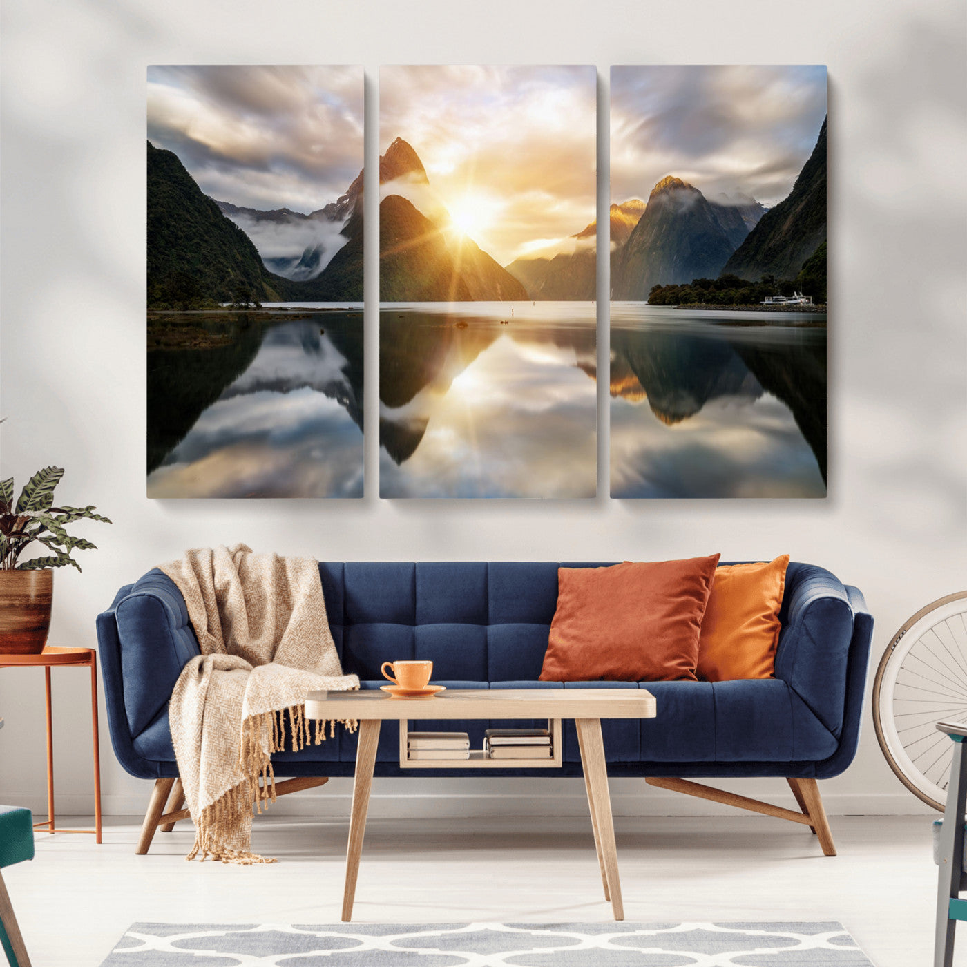78842-MGV-CV-36X24-Sunrise Mountain Reflection Wall Art – Stunning Nature Landscape Canvas Print for Home, Office, Living Room or Relaxing Space