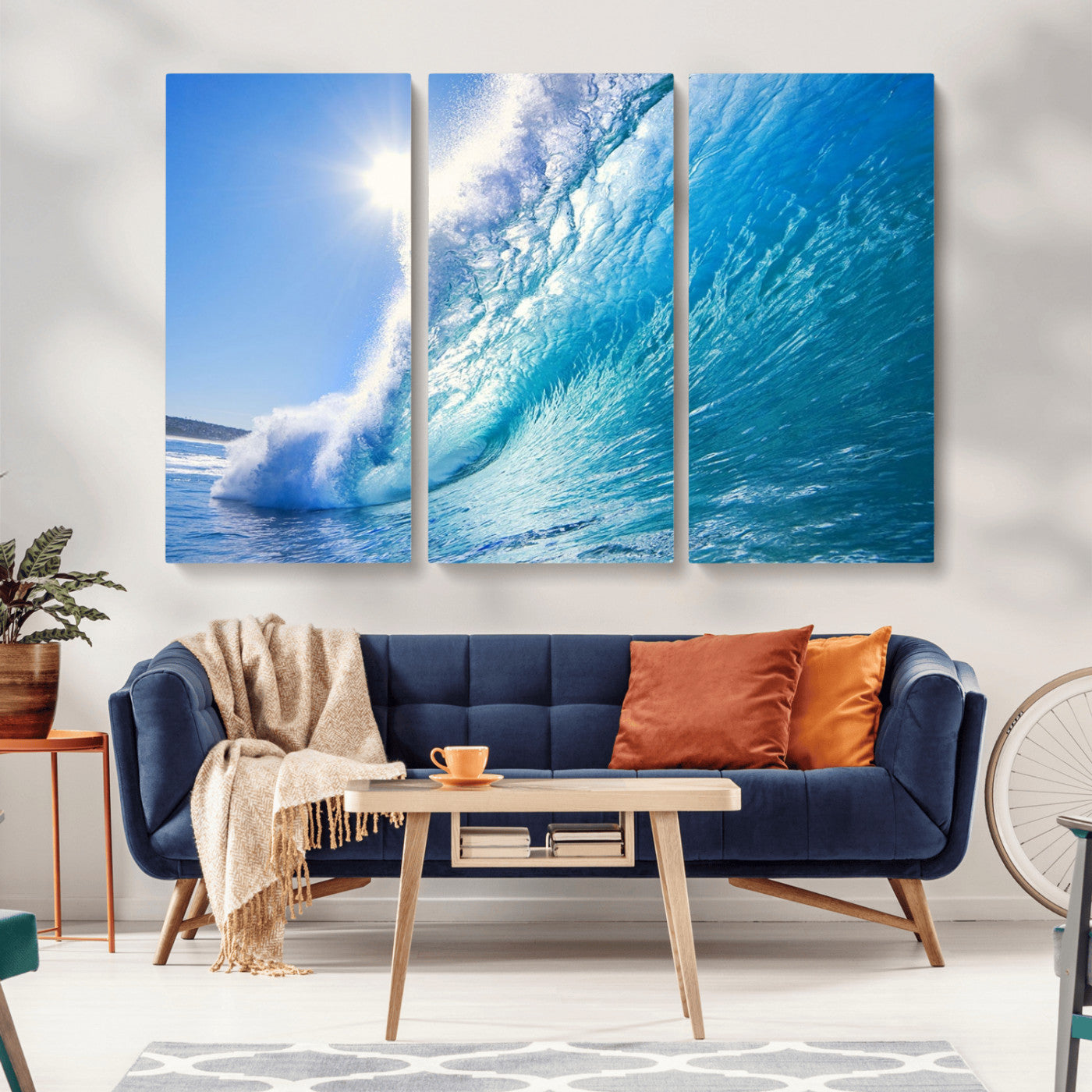 37494-MGV-CV-36X24-Ocean Wave Canvas Art – Stunning Blue Wave Photography, Coastal Wall Decor for Living Room, Bedroom or Office