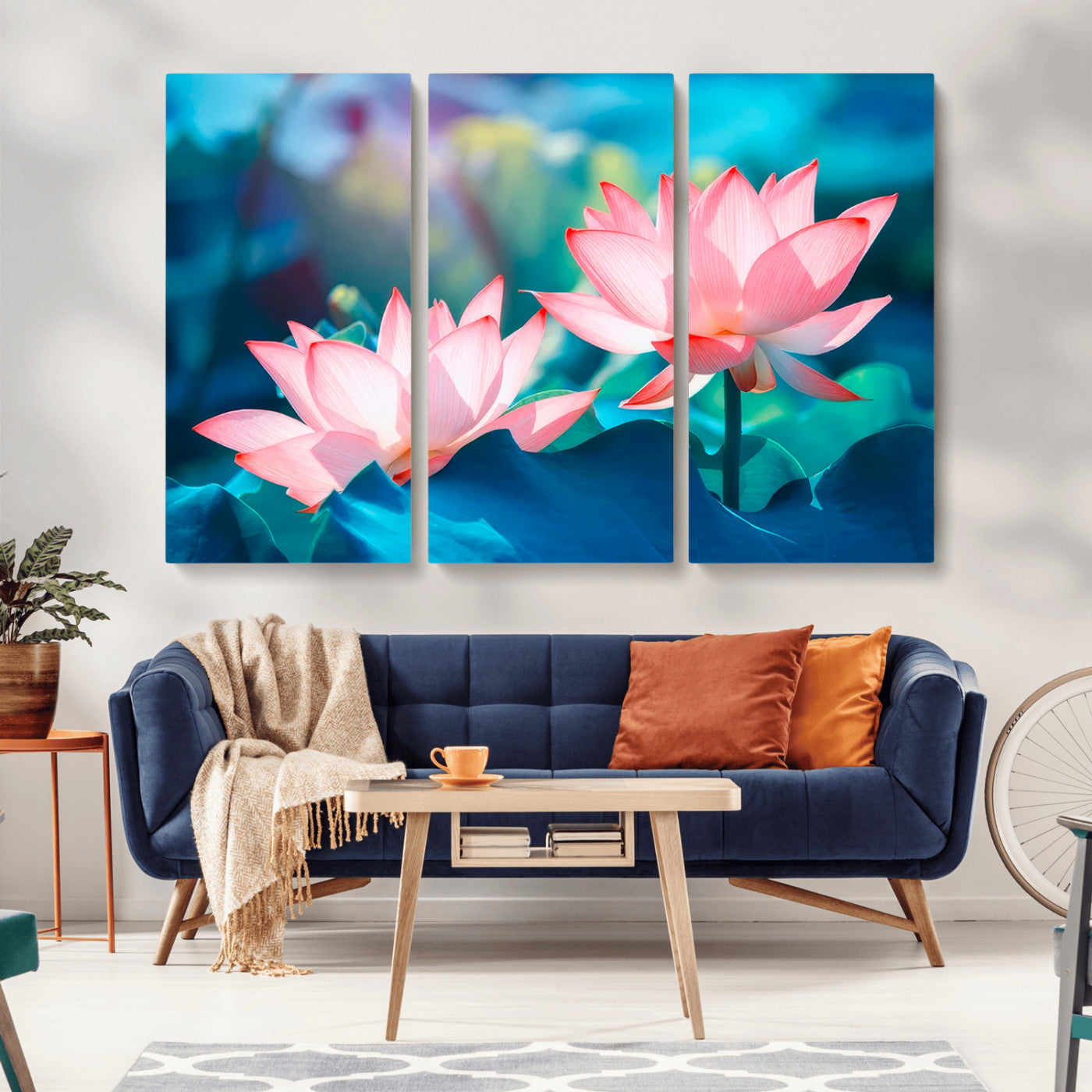 32559-MGV-CV-36X24-Lotus Flower Wall Art – Pink Water Lily Canvas Print, Tranquil Nature Decor for Living Room, Bedroom or Meditation Space
