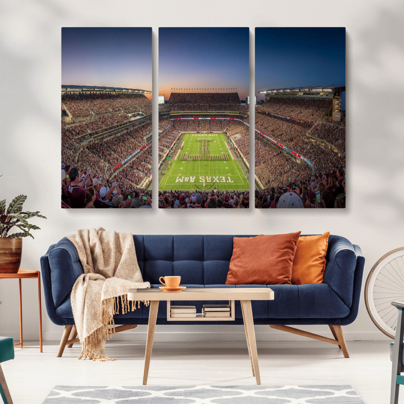 17421-MGV-CV-36X24-Kyle Field Wall Art Canvas Print, Framed Texas Stadium Art Picture Print, Kyle Field Stadium Perfect Sport Room Decor Artwork