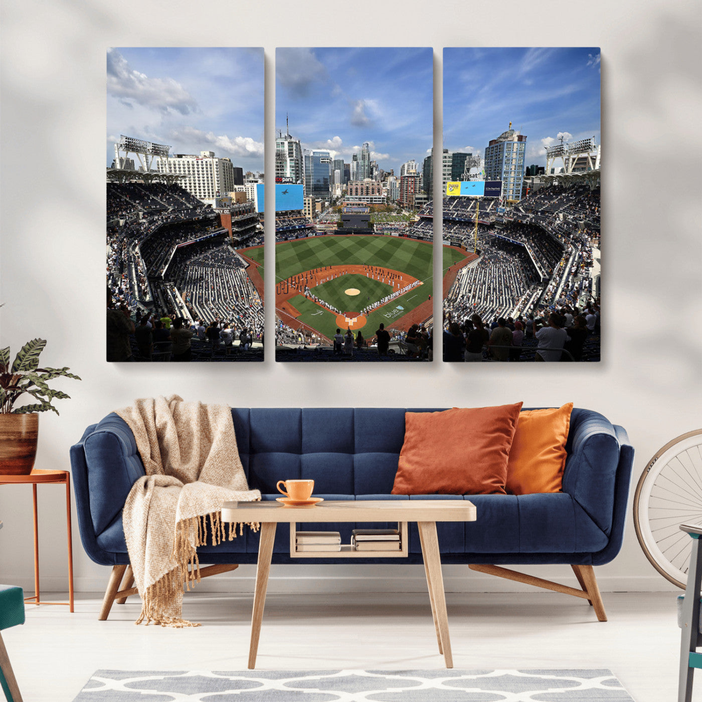 87122-MGV-CV-36X24-Petco Park Field Wall Art Canvas Print, Framed San Diego Stadium Art Picture Print, Petco Park Stadium Perfect Sport Room Decor