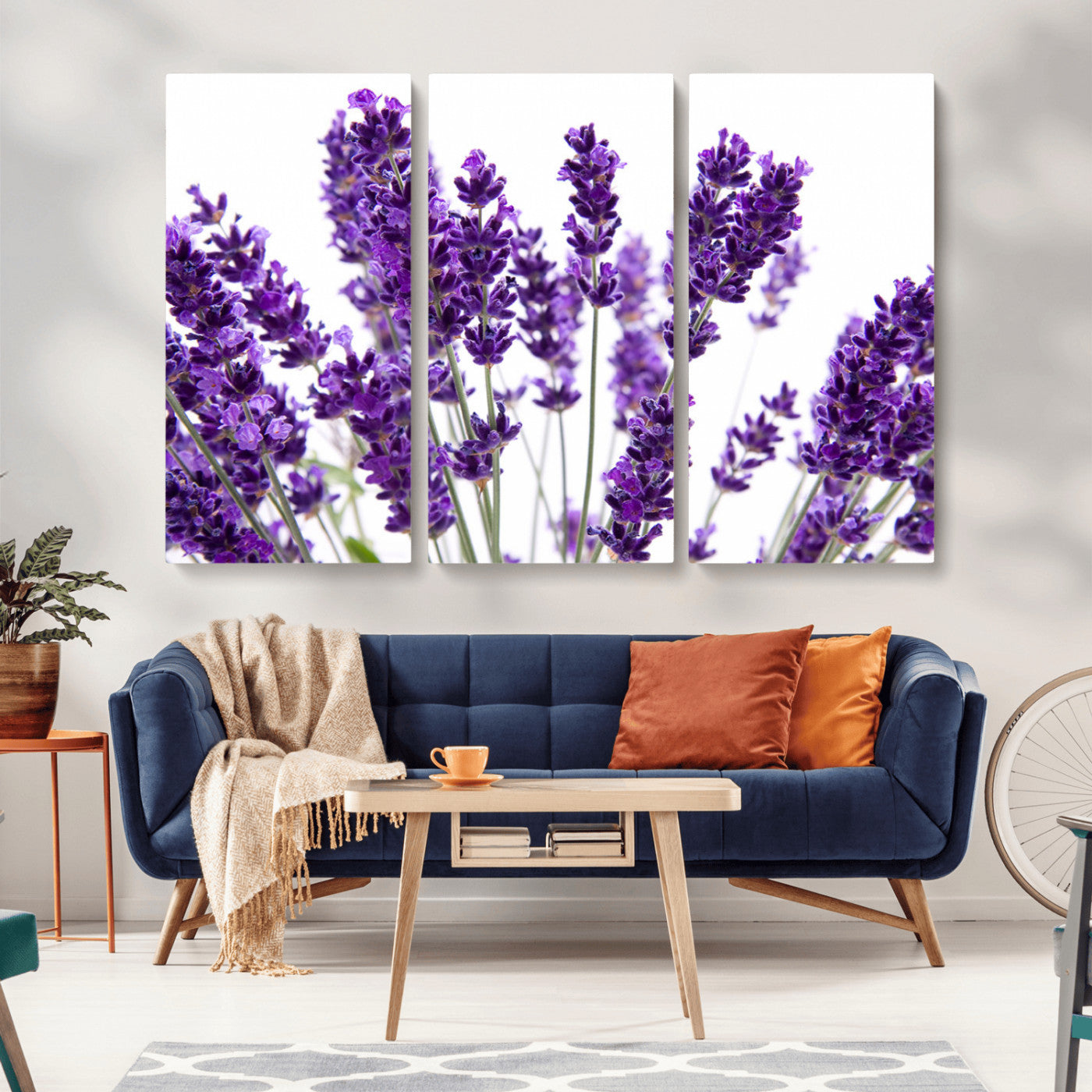 76859-MGV-CV-36X24-Lavender Flower Wall Art – Botanical Canvas Print Featuring Purple Floral Bouquet, Nature Inspired Artwork for Living Room,