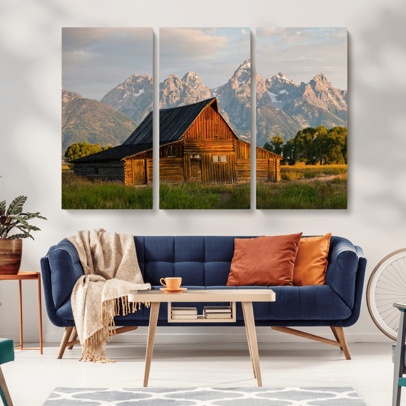31771014-MGV-CV-36X24-Rustic Barn Wall Art Canvas Print, Framed Western Landscape Art Picture Print, Farmhouse Style Perfect Rustic Farmhouse Decor