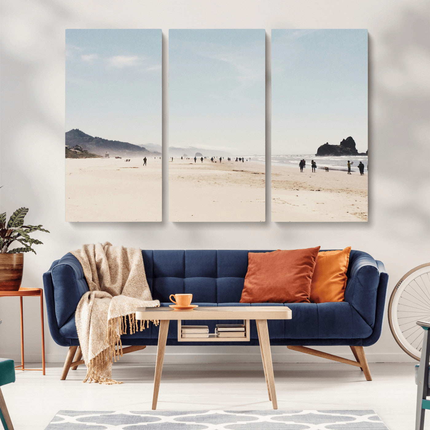 28307820-MGV-CV-36X24-Minimalist Beach Wall Art Canvas Print, Framed Coastal Serenity Art Picture Print, Soft Sand Perfect Modern Coastal Decor Artwork