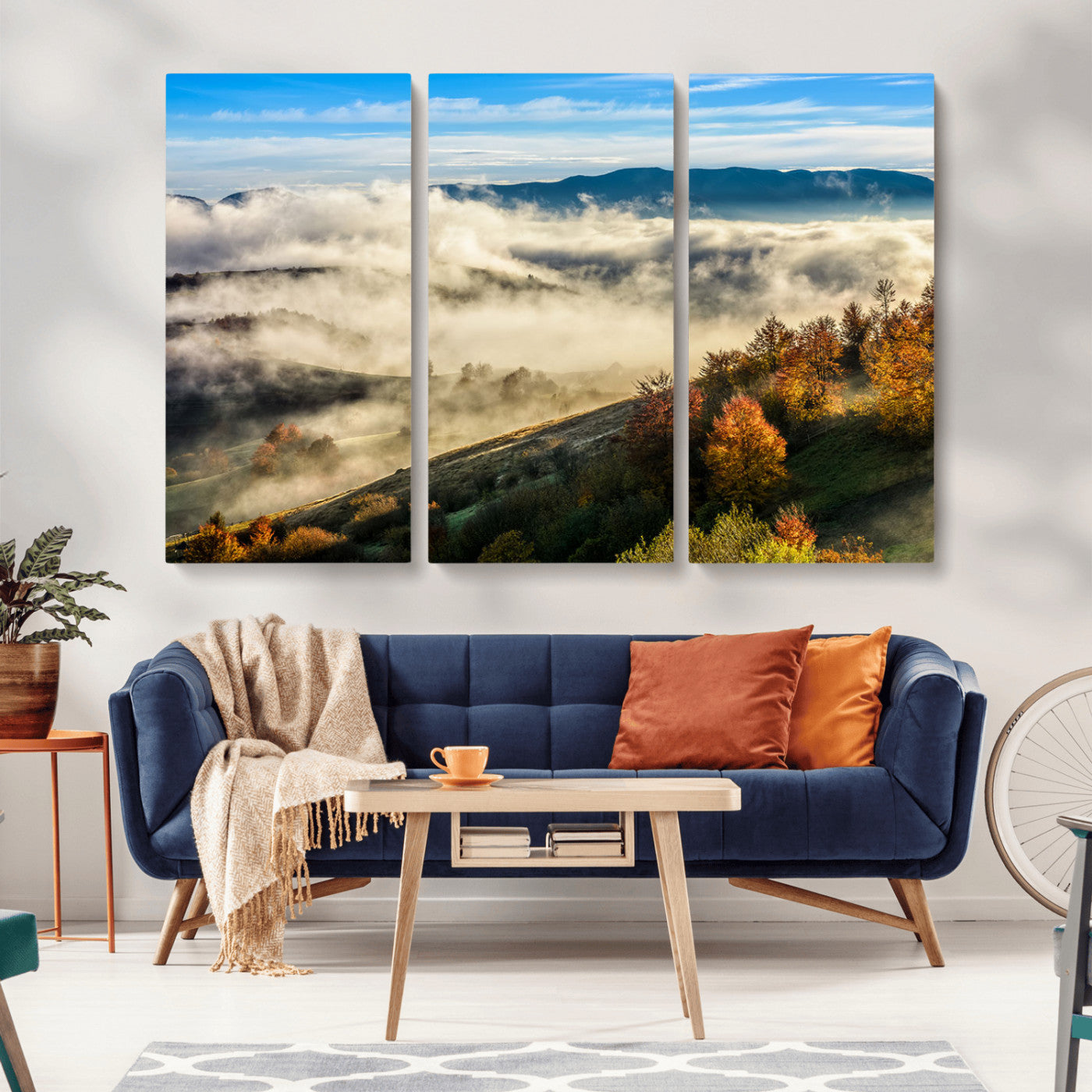 21551192-MGV-CV-36X24-Landscape Wall Art – Autumn Mountain View Canvas Print, Scenic Nature Photography Decor for Bedroom, Living Room, Office, Cabin or