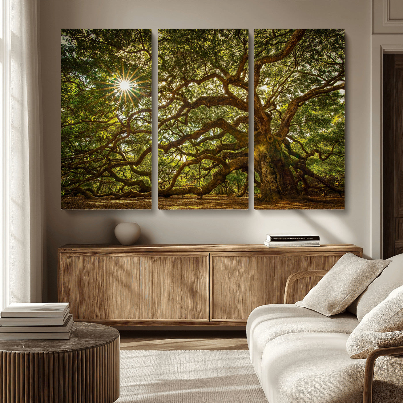 57983-MGV-CV-36X24-Angel Oak Tree Wall Art Canvas Print, Framed Oak Tree Art Picture Print, Angel Oak Perfect Rustic Nature Decor Artwork