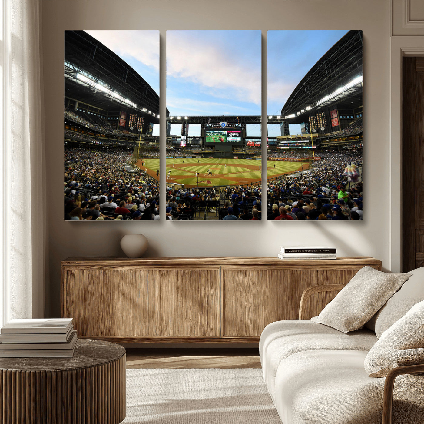 92672-MGV-CV-36X24-Chase Field Stadium Wall Art Canvas Print, Framed Arizona Stadium Art Picture Print, Chase Stadium Perfect Sports Room Decor