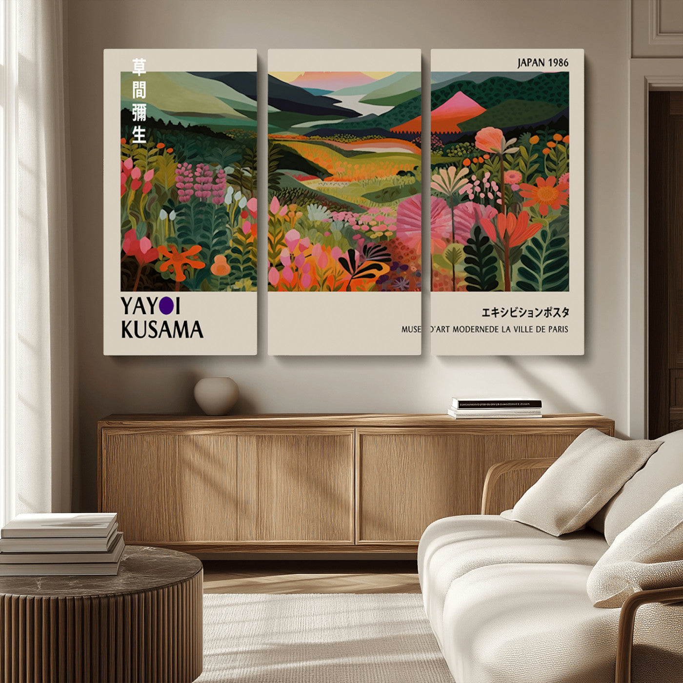 75719-MGV-CV-36X24-Botanical Mountain Valley Wall Art – Panoramic Nature Canvas Print, Vibrant Floral Field Artwork for Living Room, Bedroom, Office,