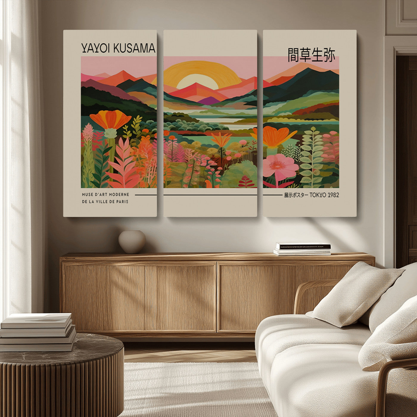 17753-MGV-CV-36X24-Floral Sunset Landscape Wall Art – Panoramic Nature Canvas Print, Vibrant Botanical Artwork for Living Room, Bedroom, Office, or