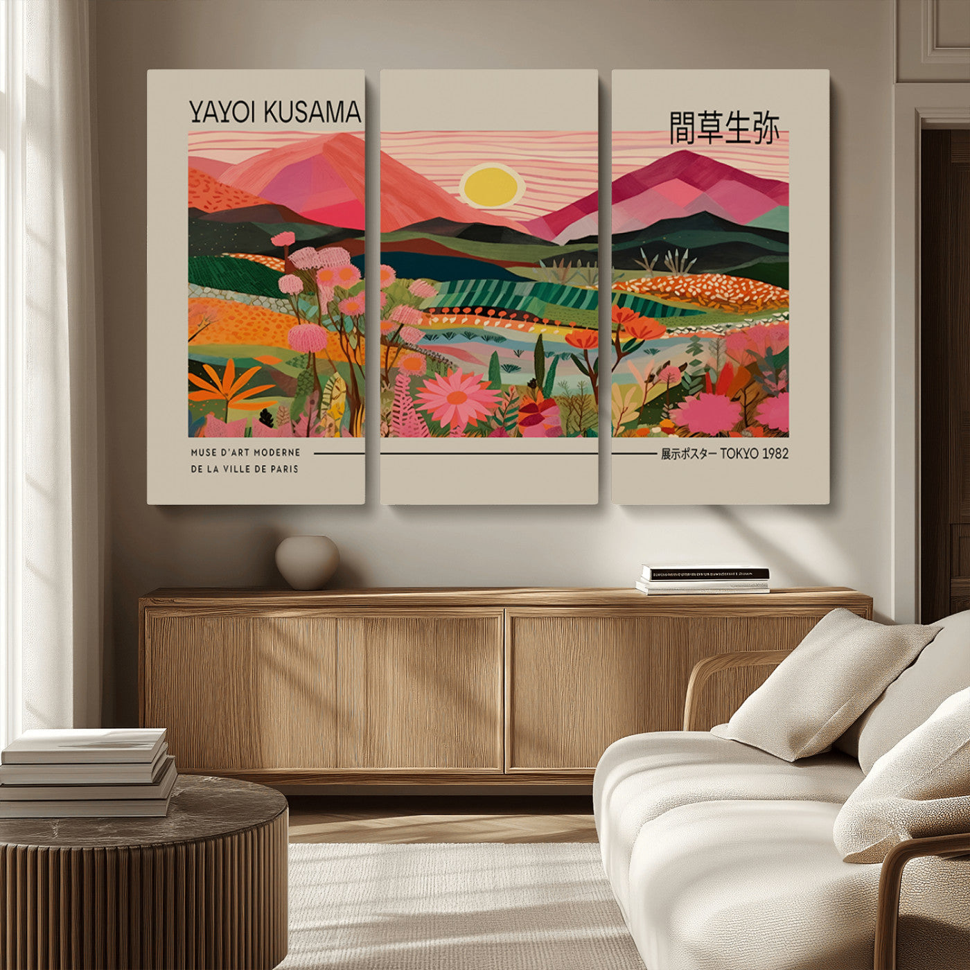 18304-MGV-CV-36X24-Sunset Mountain Landscape Wall Art – Panoramic Abstract Nature Canvas Print, Vibrant Wall Decor for Living Room, Bedroom, Office,