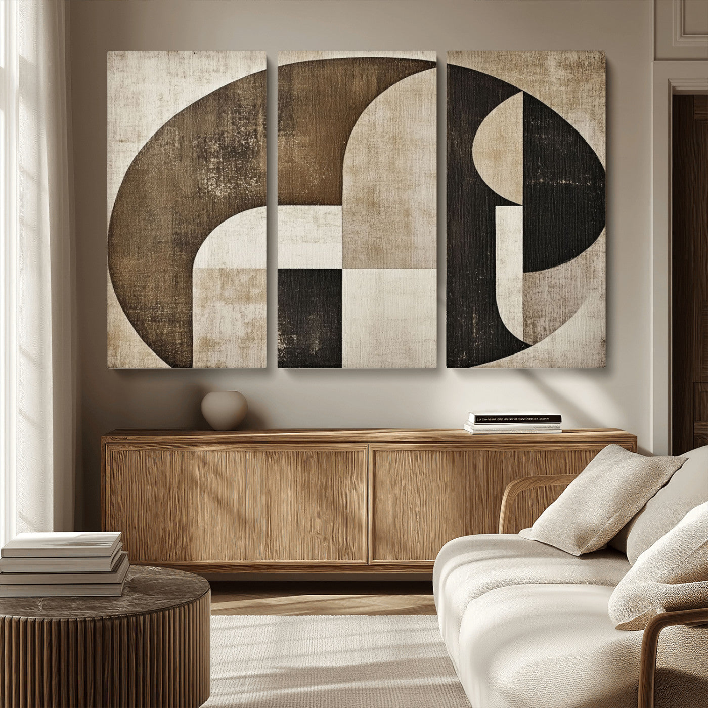 44796-MGV-CV-36X24-Wabi Sabi Wall Art Canvas Print, Framed Geometric Minimalist Art Picture Print, Modern Abstract Perfect Modern Abstract Decor