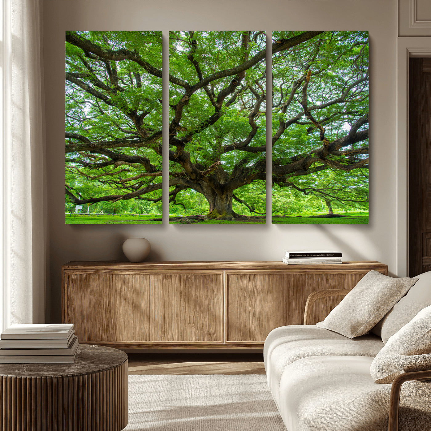 49375306-MGV-CV-36X24-Ancient Tree Wall Art Canvas Print, Framed Sprawling Branches Art Picture Print, Gnarling Tree Perfect Earthy Natural Decor