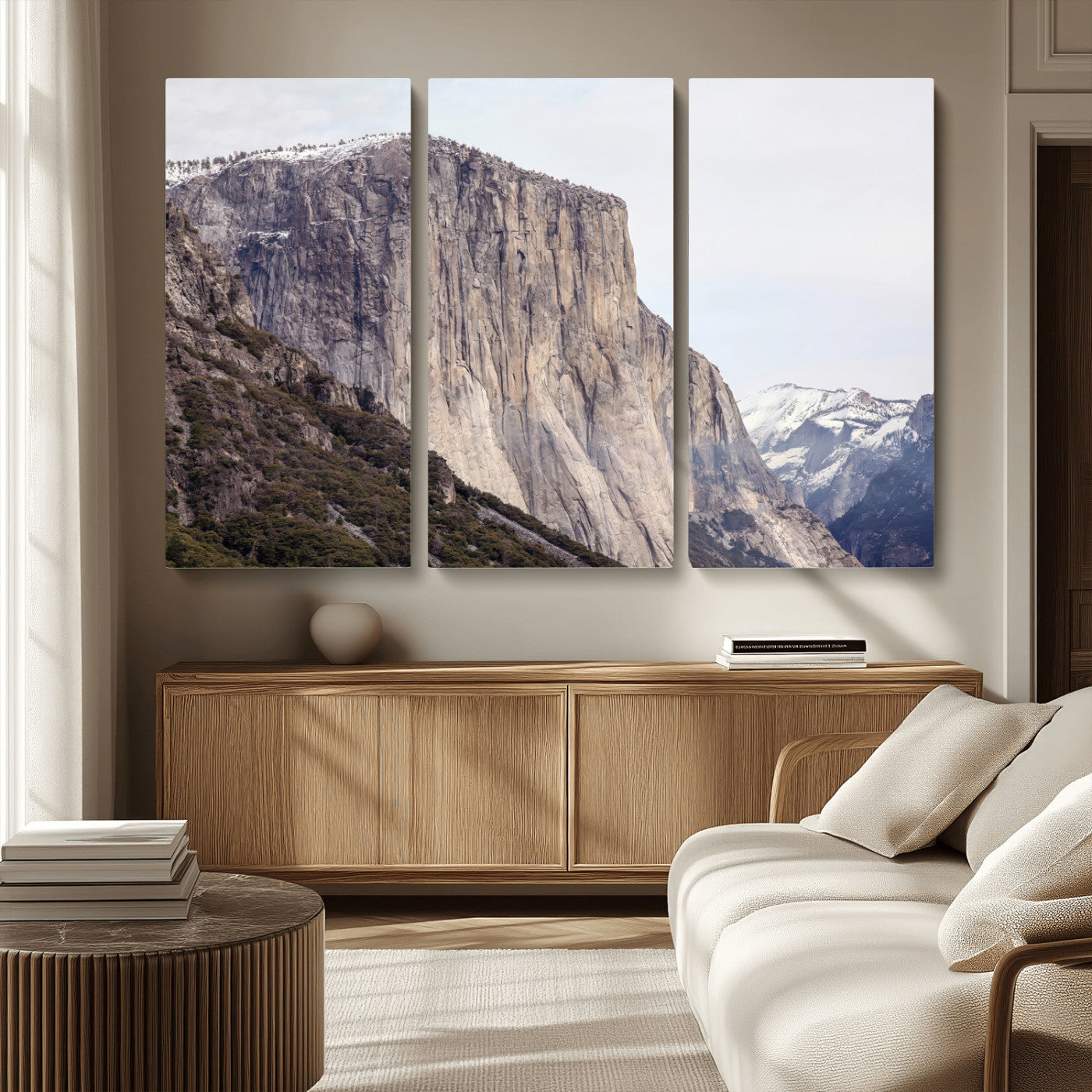 74506434-MGV-CV-36X24-El Capitan Wall Art Canvas Print, Framed Yosemite Cliff Art Picture Print, Sierra Nevada Perfect Sierra Minimalism Decor Artwork