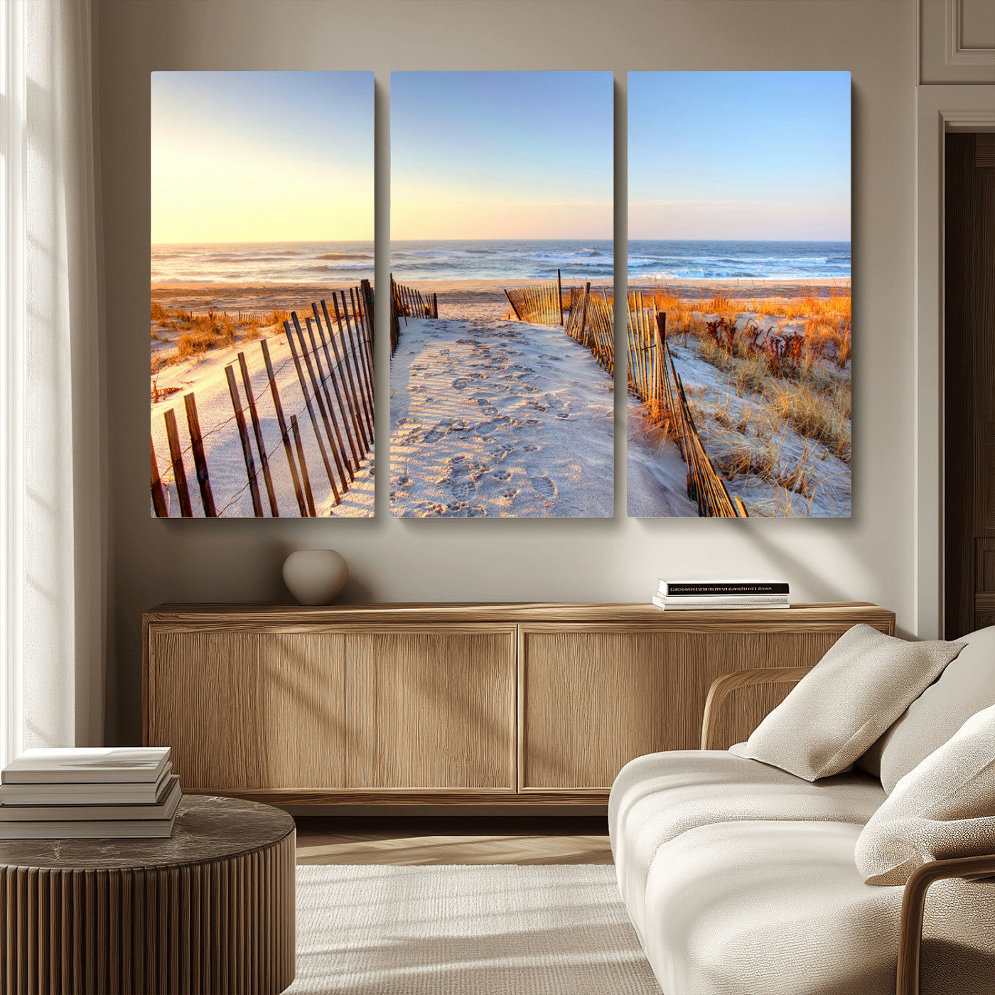 73351887-MGV-CV-36X24-Ocean Sunset Wall Art Wall Art Canvas Print, Framed Nautical Photography Art Picture Print, Summer Beach House Decor Perfect